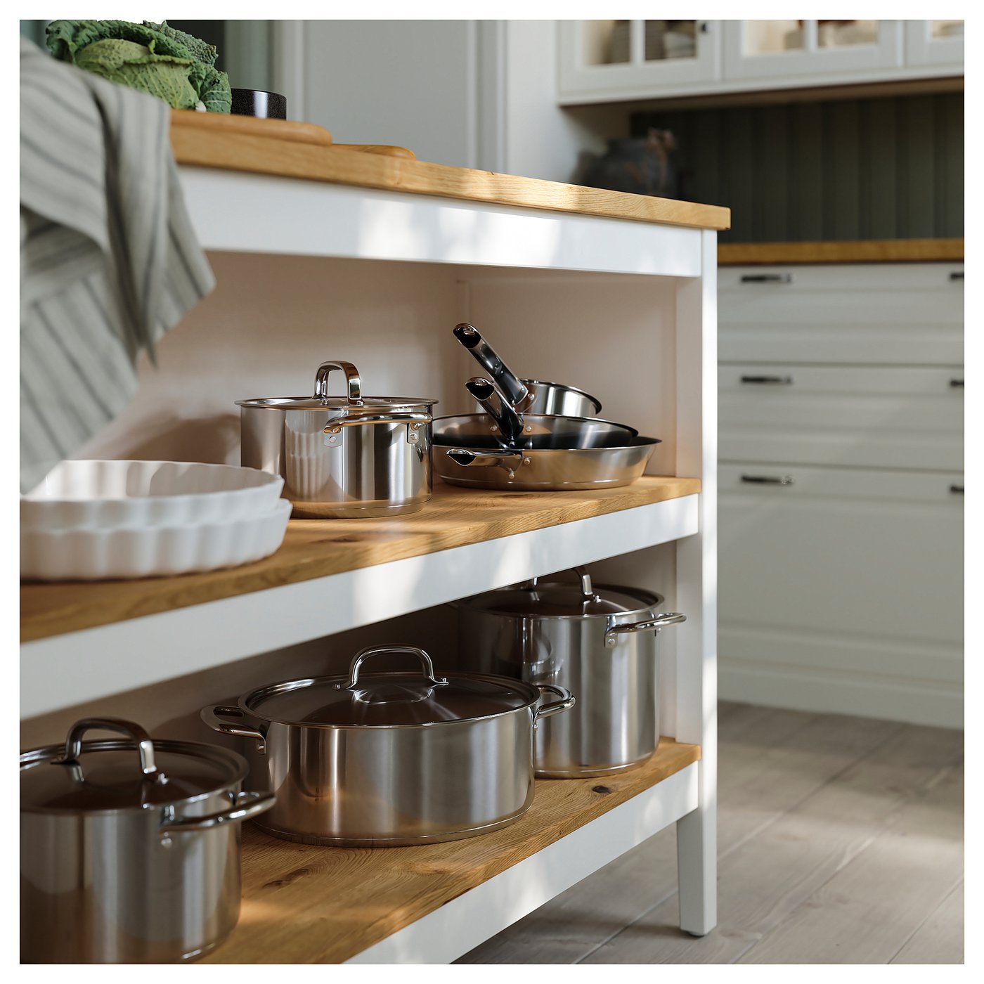 TORNVIKEN kitchen island off-white/oak - IKEA