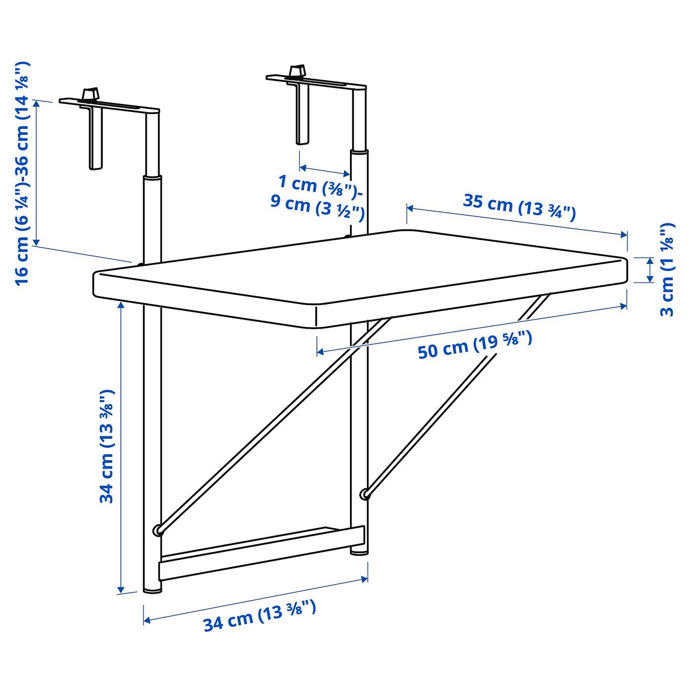 Hanging balcony table ikea discount