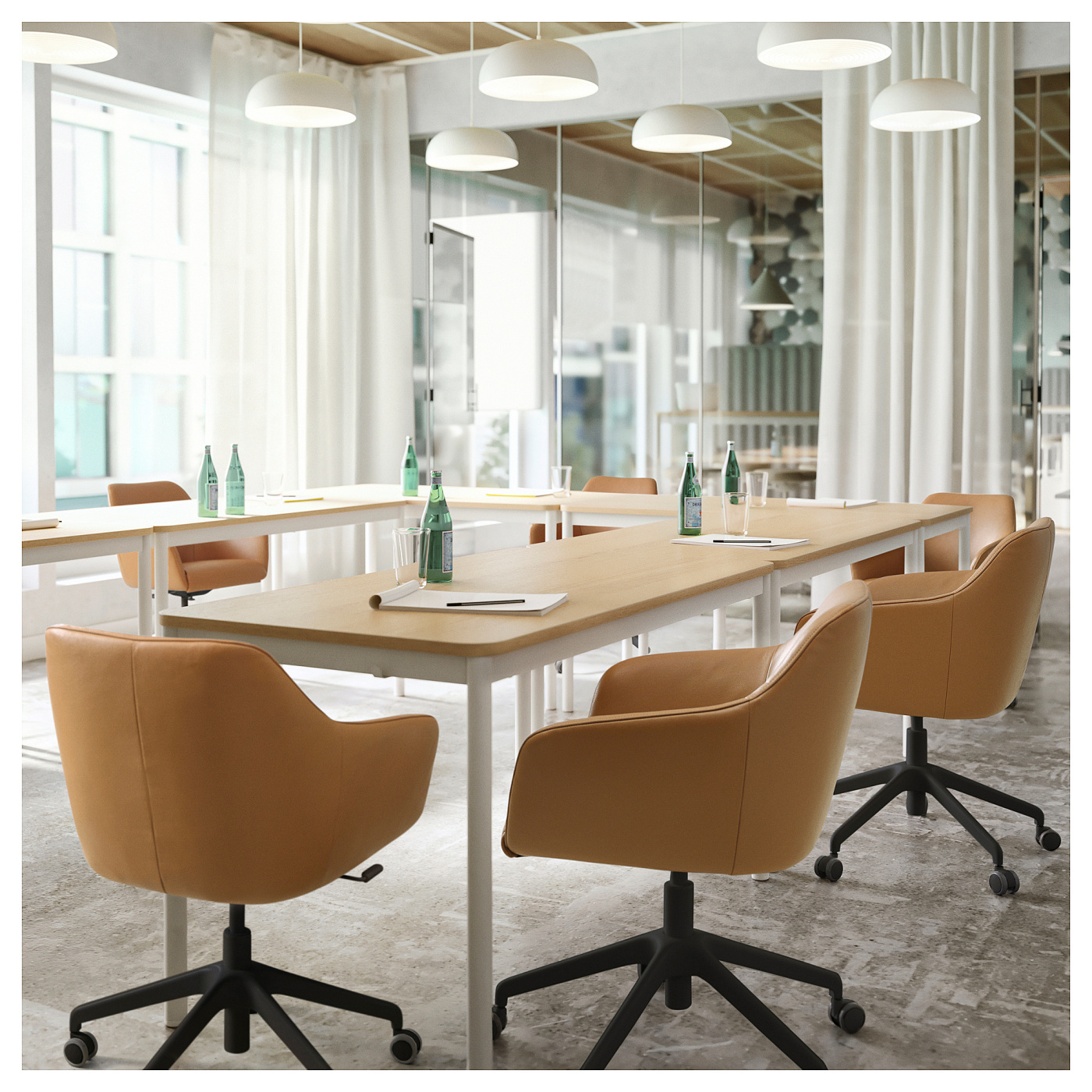 TOSSBERG / LÅNGFJÄLL conference chair Grann light brown/black - IKEA