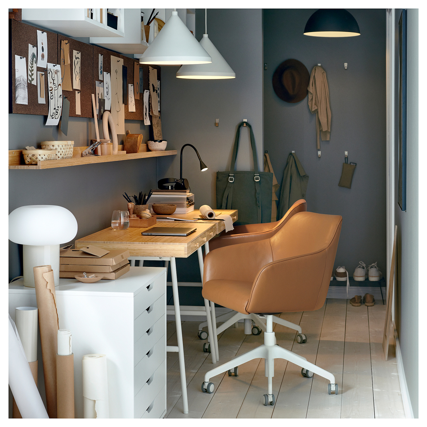 TOSSBERG / LÅNGFJÄLL conference chair Grann light brown/white - IKEA