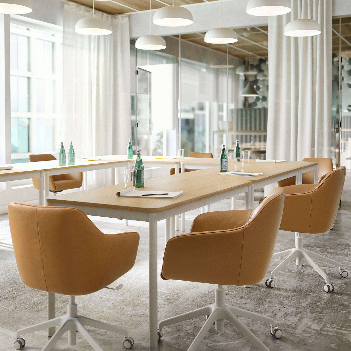 TOSSBERG / LÅNGFJÄLL conference chair Grann light brown/white - IKEA
