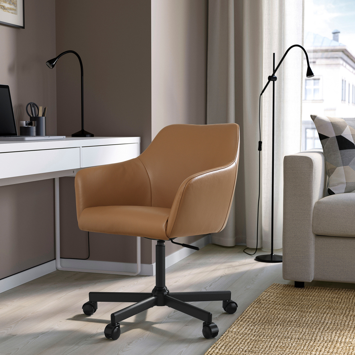 TOSSBERG / MALSKÄR swivel chair Grann light brown/black - IKEA