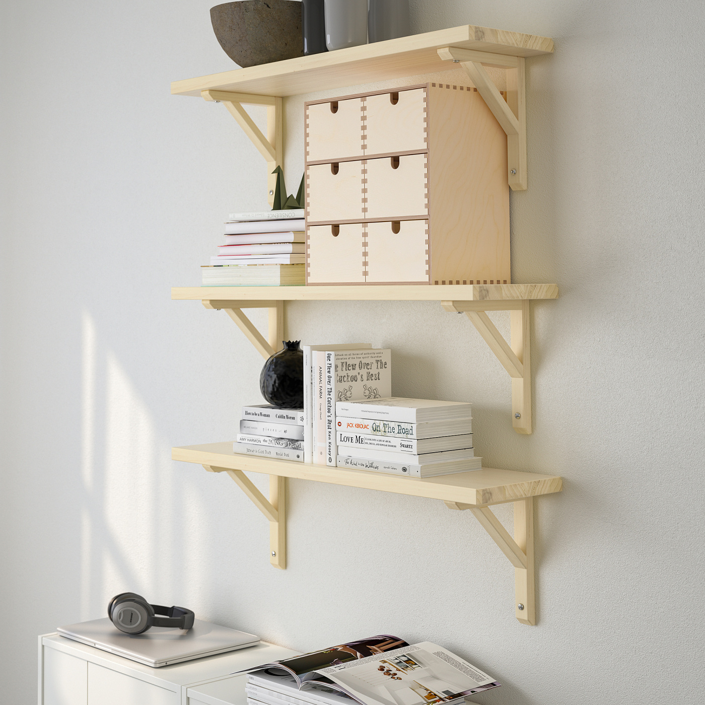 TRANHULT / SANDSHULT wall shelf combination aspen - IKEA