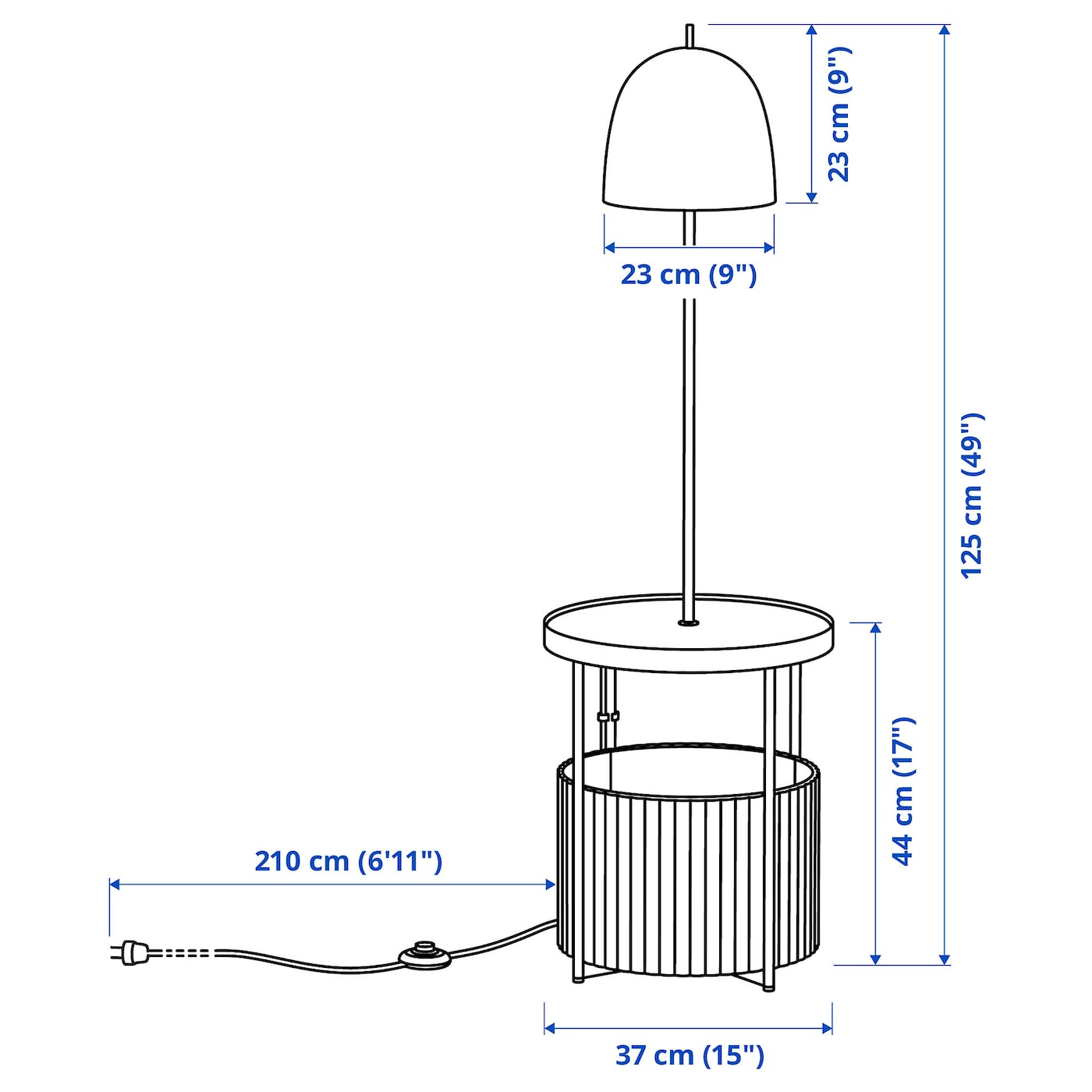 TRINDSNÖ floor lamp white metal/birch veneer - IKEA
