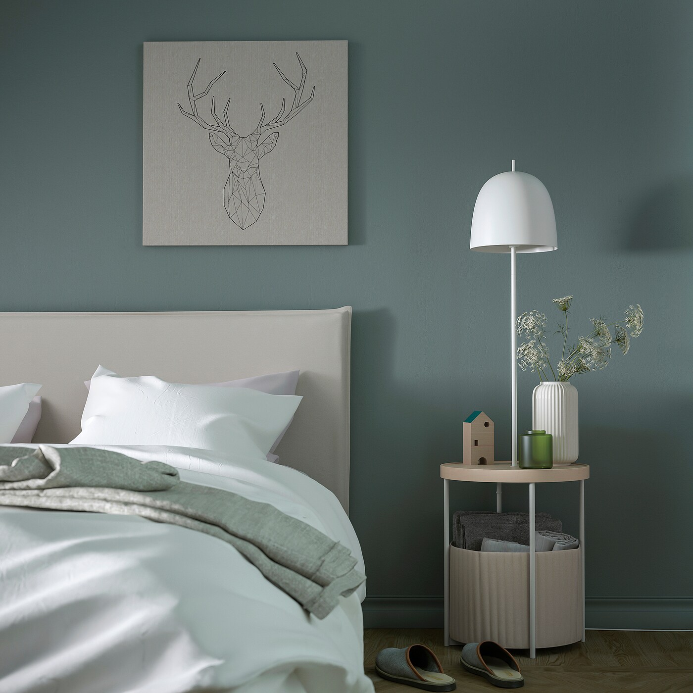 TRINDSNÖ floor lamp white metal/birch veneer - IKEA