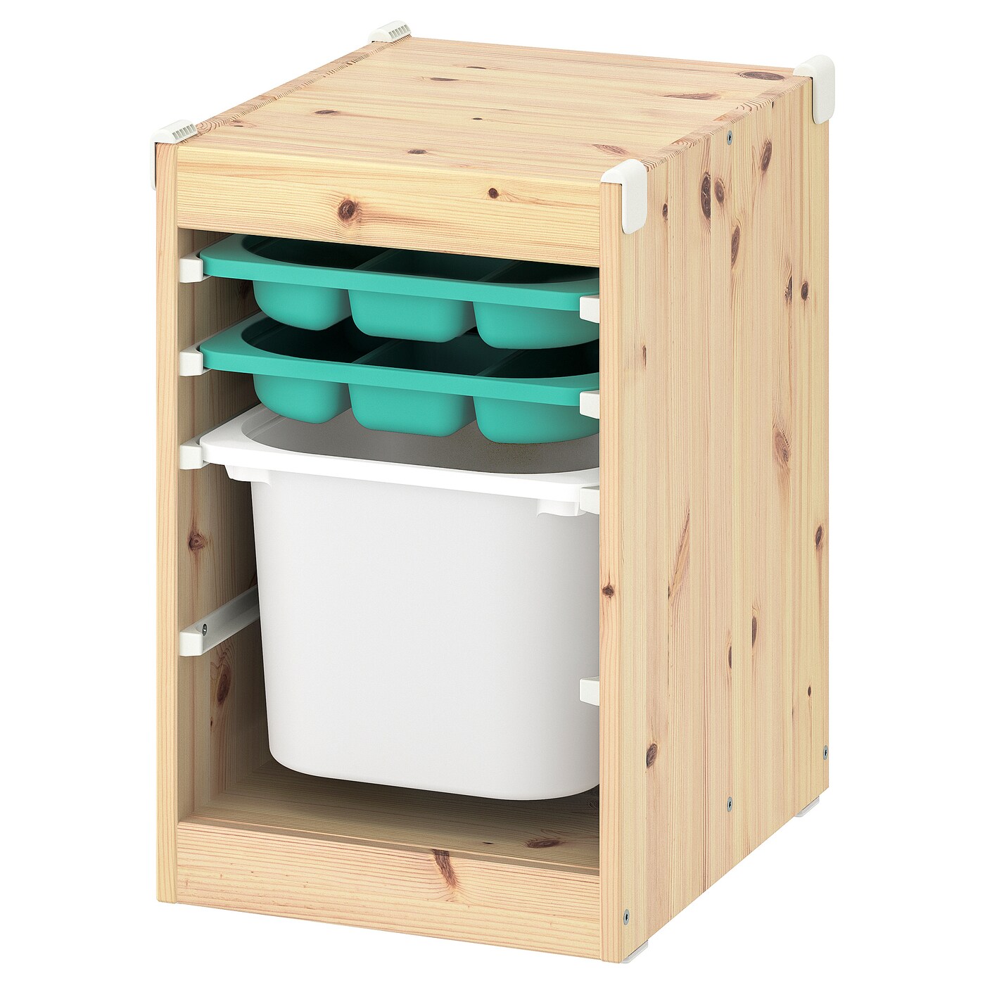 TROFAST storage combination with box/trays light white
