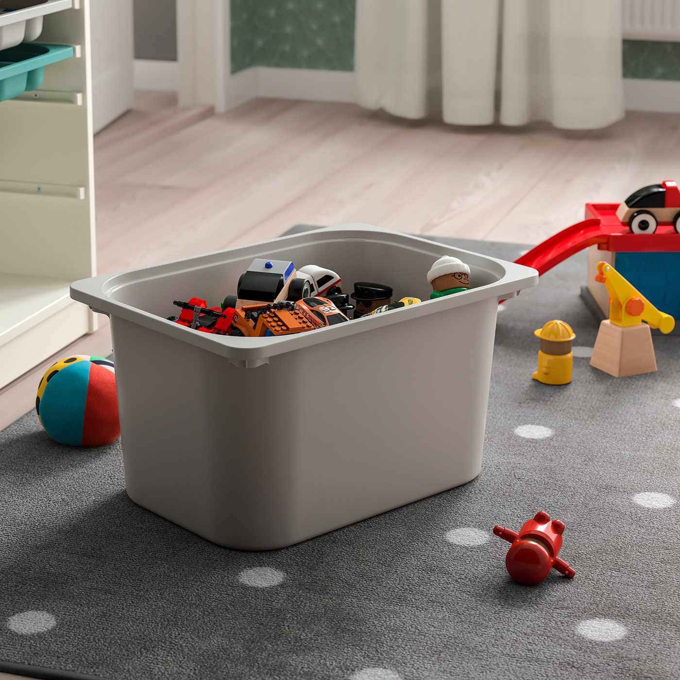 TROFAST storage combination with box/trays white grey/turquoise - IKEA