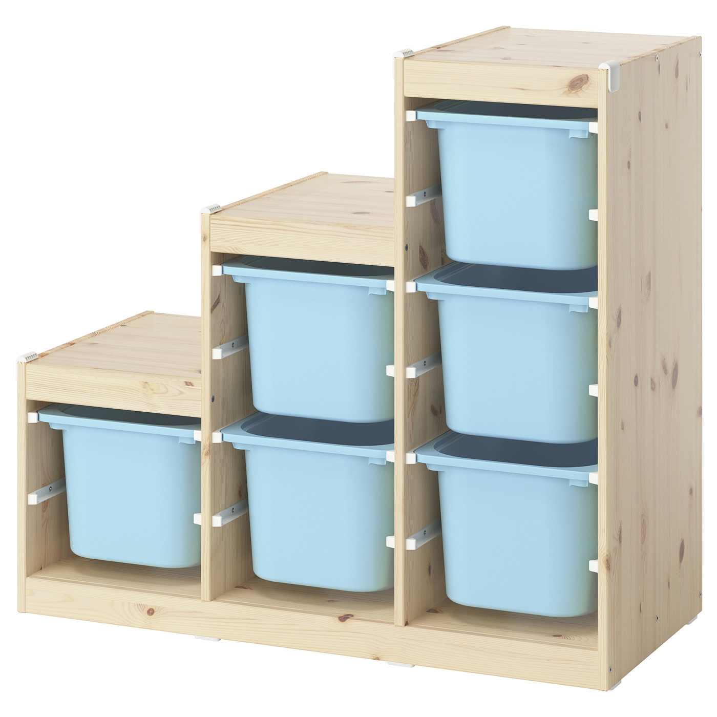 Stack Trofast TROFAST storage combination with boxes light white stained pine/light ...