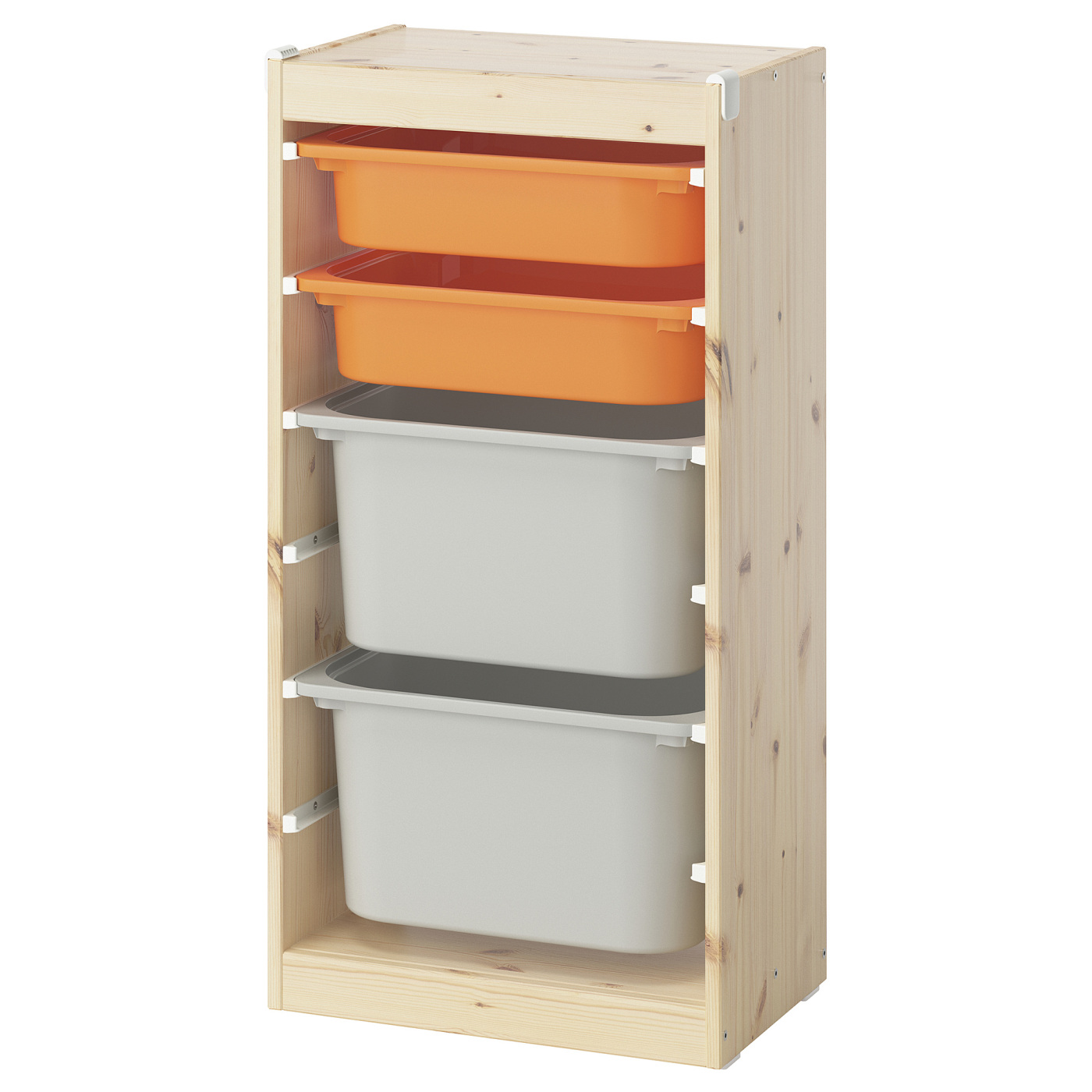 TROFAST storage combination with boxes light white stained pine light ...
