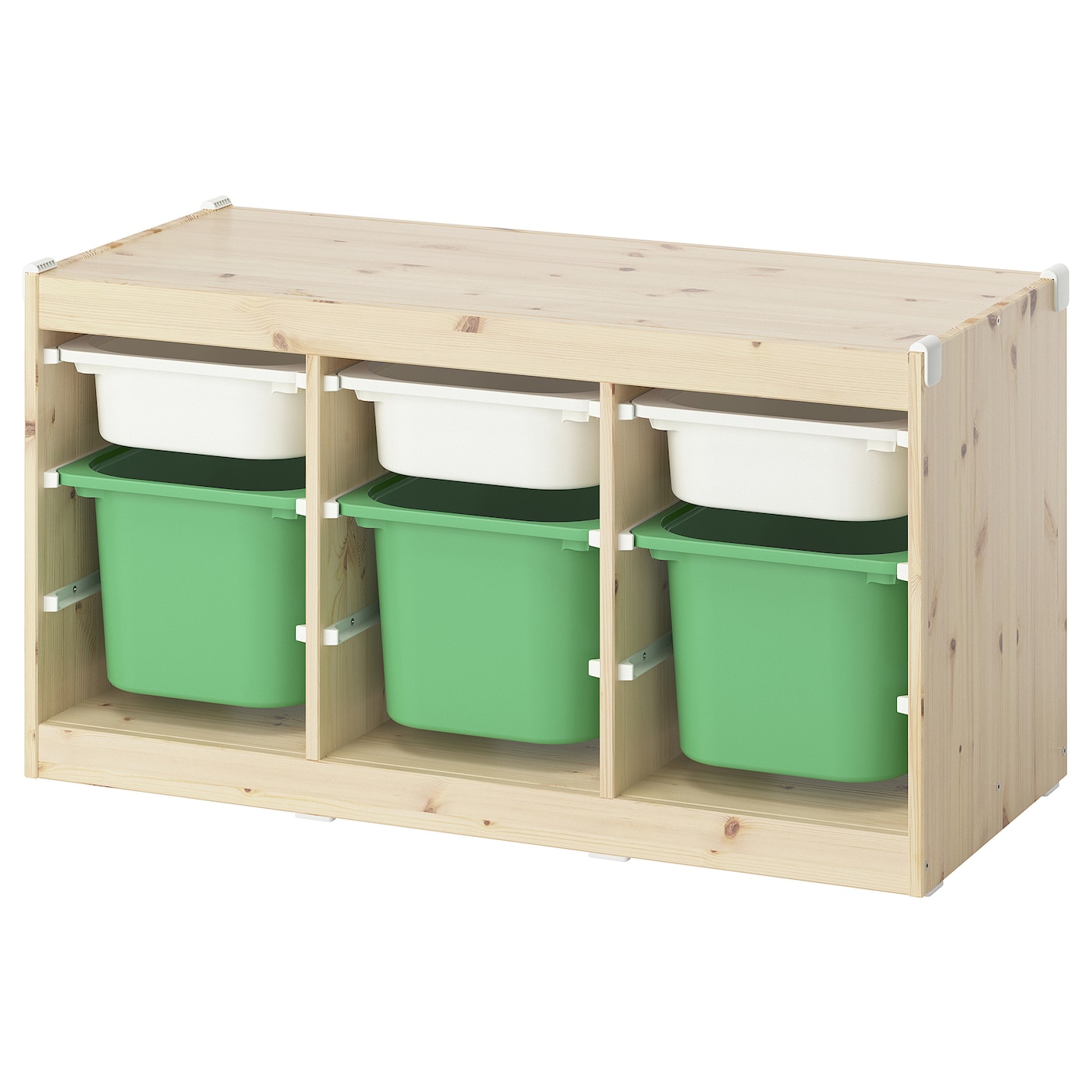 TROFAST storage combination with boxes light white stained pine