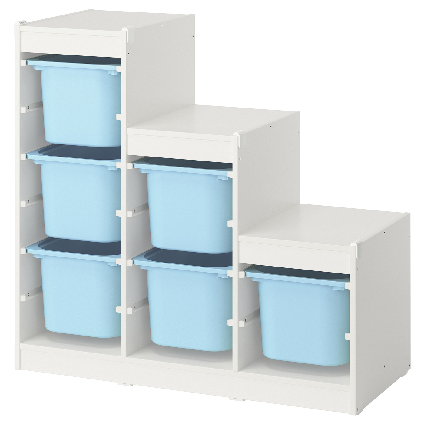 TROFAST storage combination with boxes white/light blue - IKEA