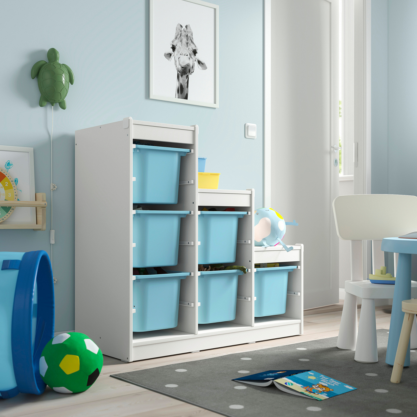 TROFAST storage combination with boxes white/light blue - IKEA
