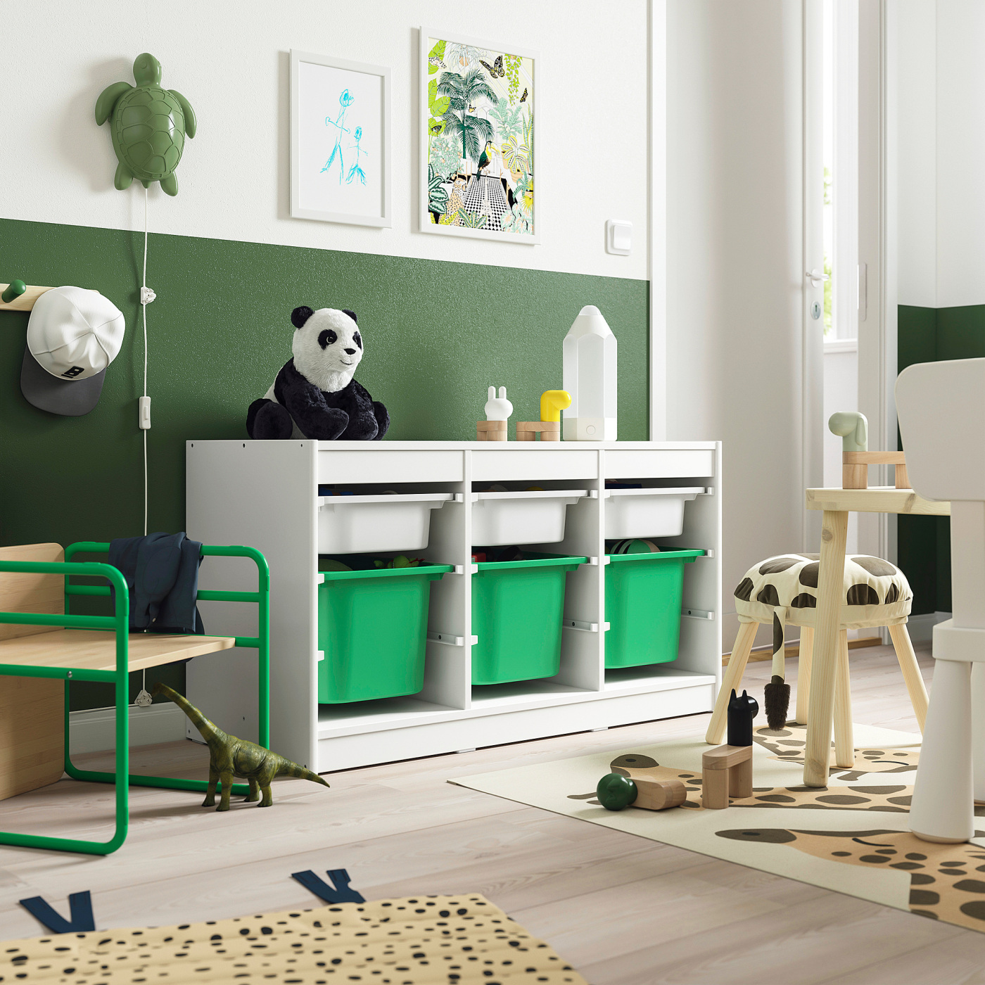 TROFAST storage combination with boxes white white/bright green - IKEA