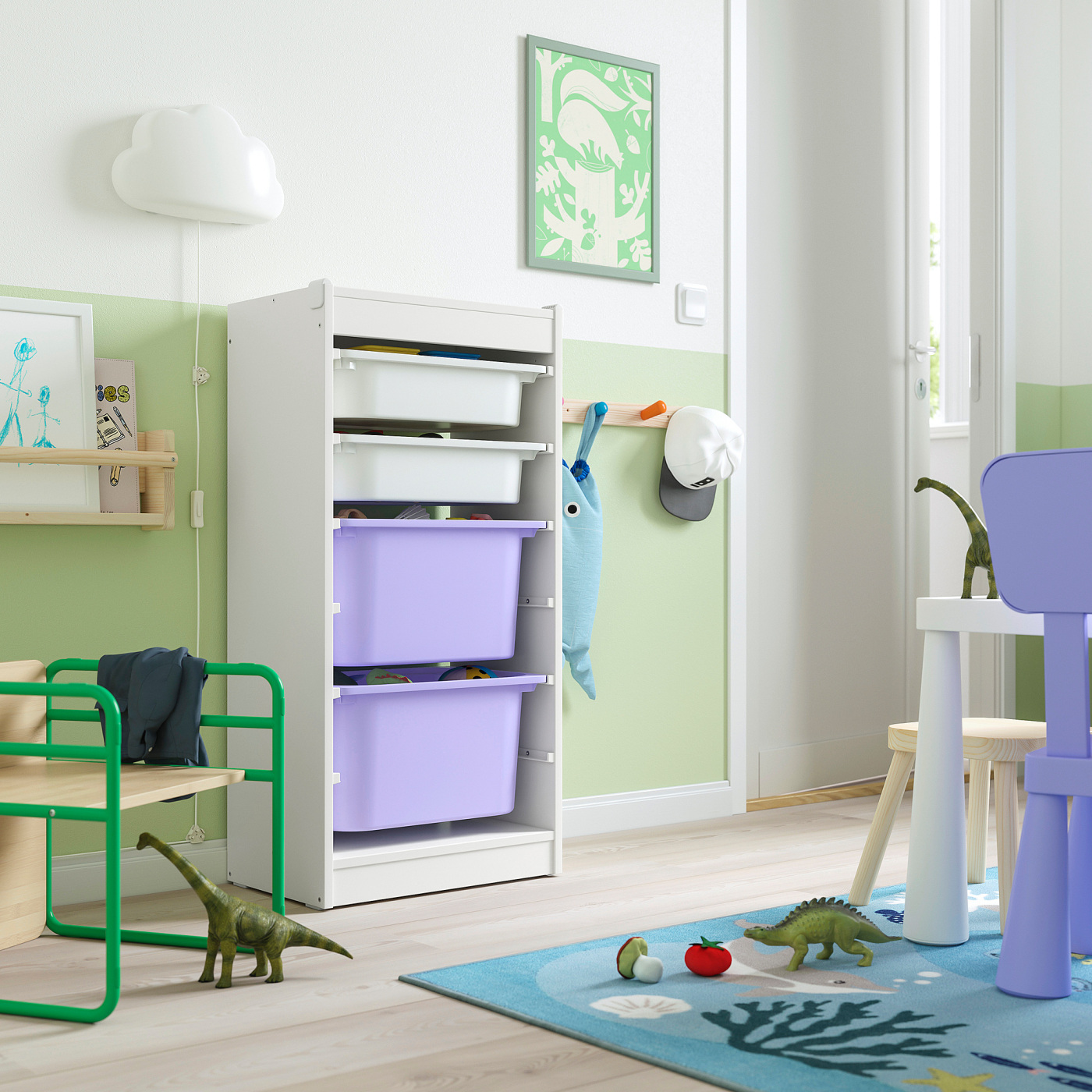 TROFAST storage combination with boxes white white/lilac - IKEA