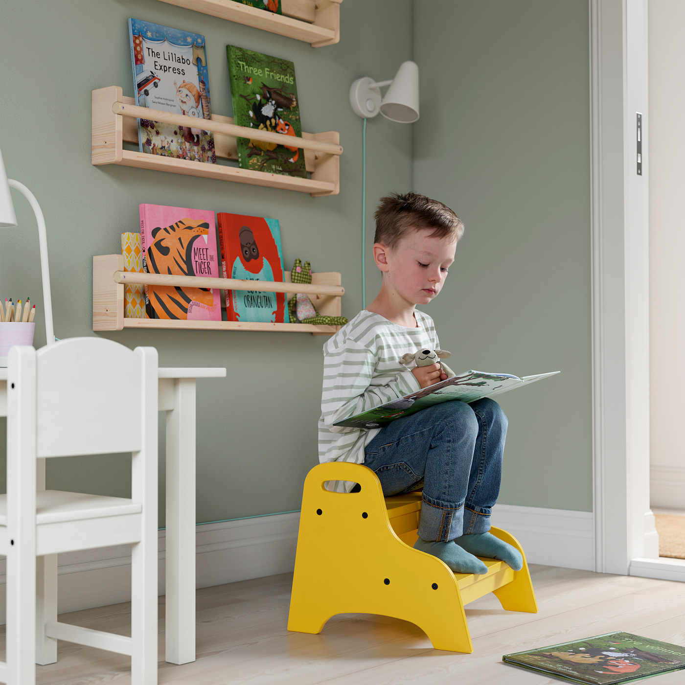 TROGEN children's step stool yellow - IKEA