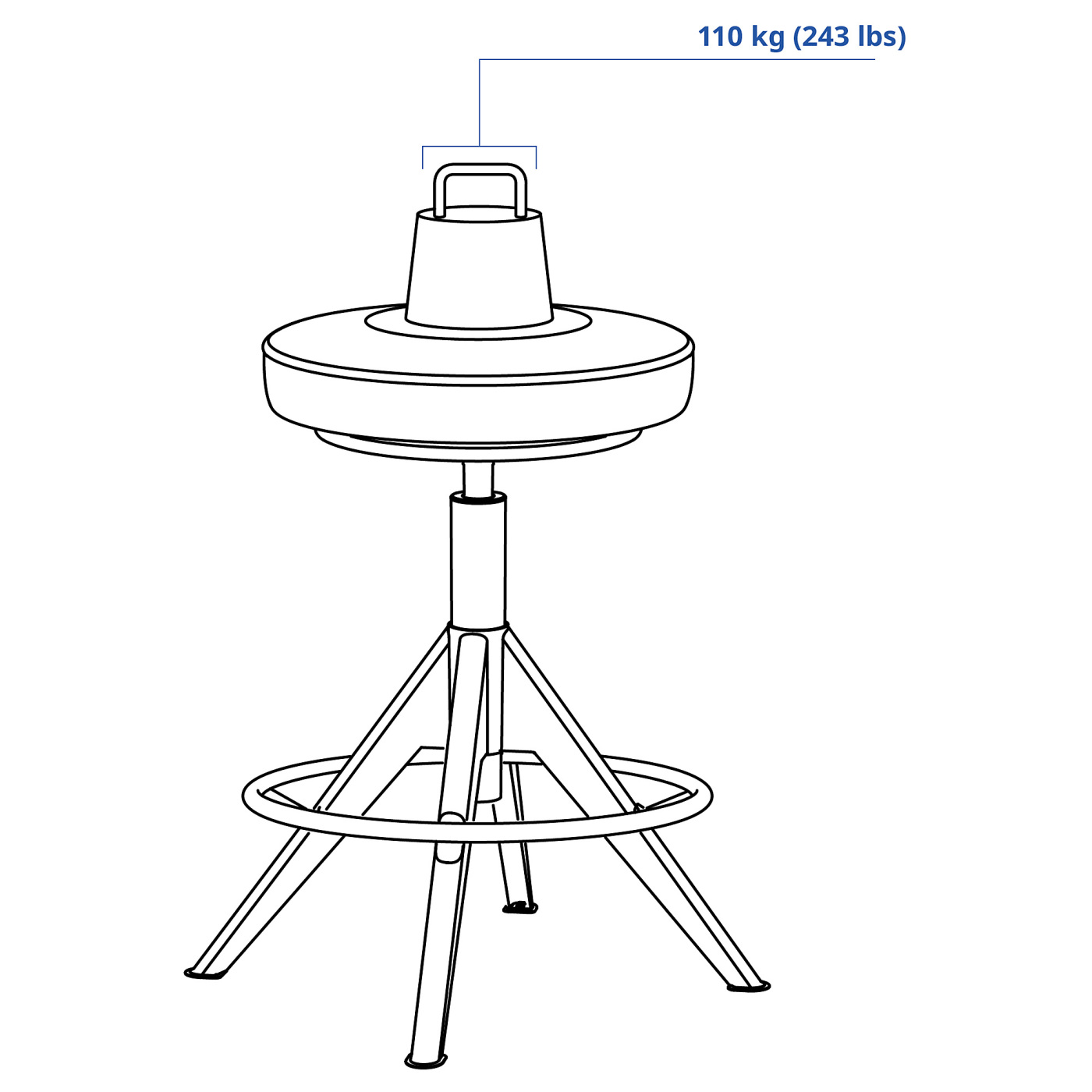 TROLLBERGET active sit/stand support Glose black - IKEA