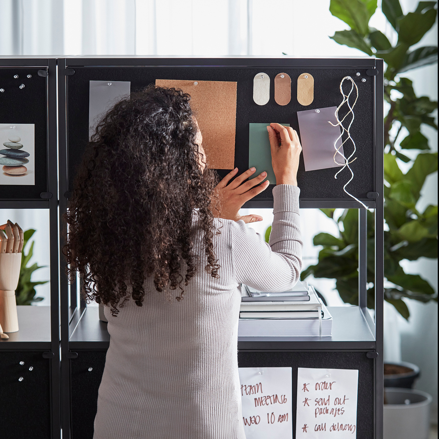 TROTTEN cab w sliding doors/noticeboard anthracite - IKEA