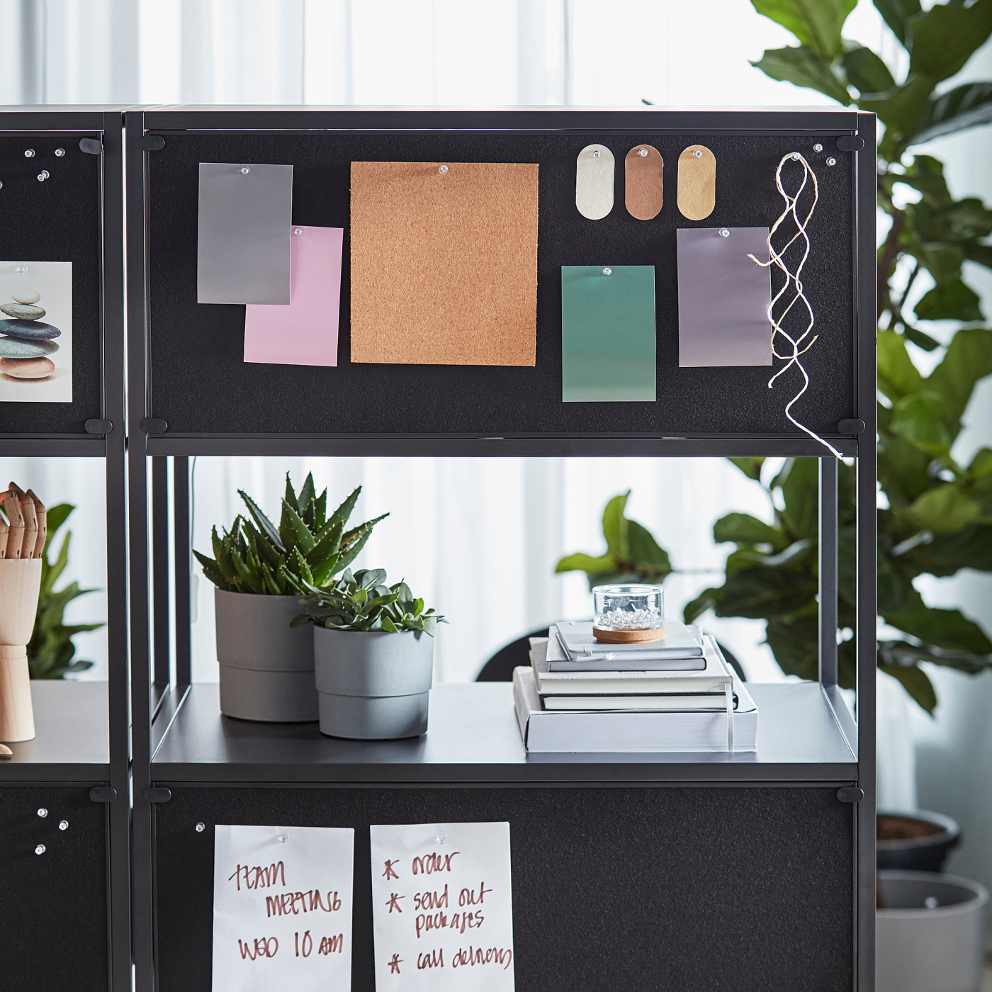 TROTTEN cab w sliding doors/noticeboard anthracite - IKEA