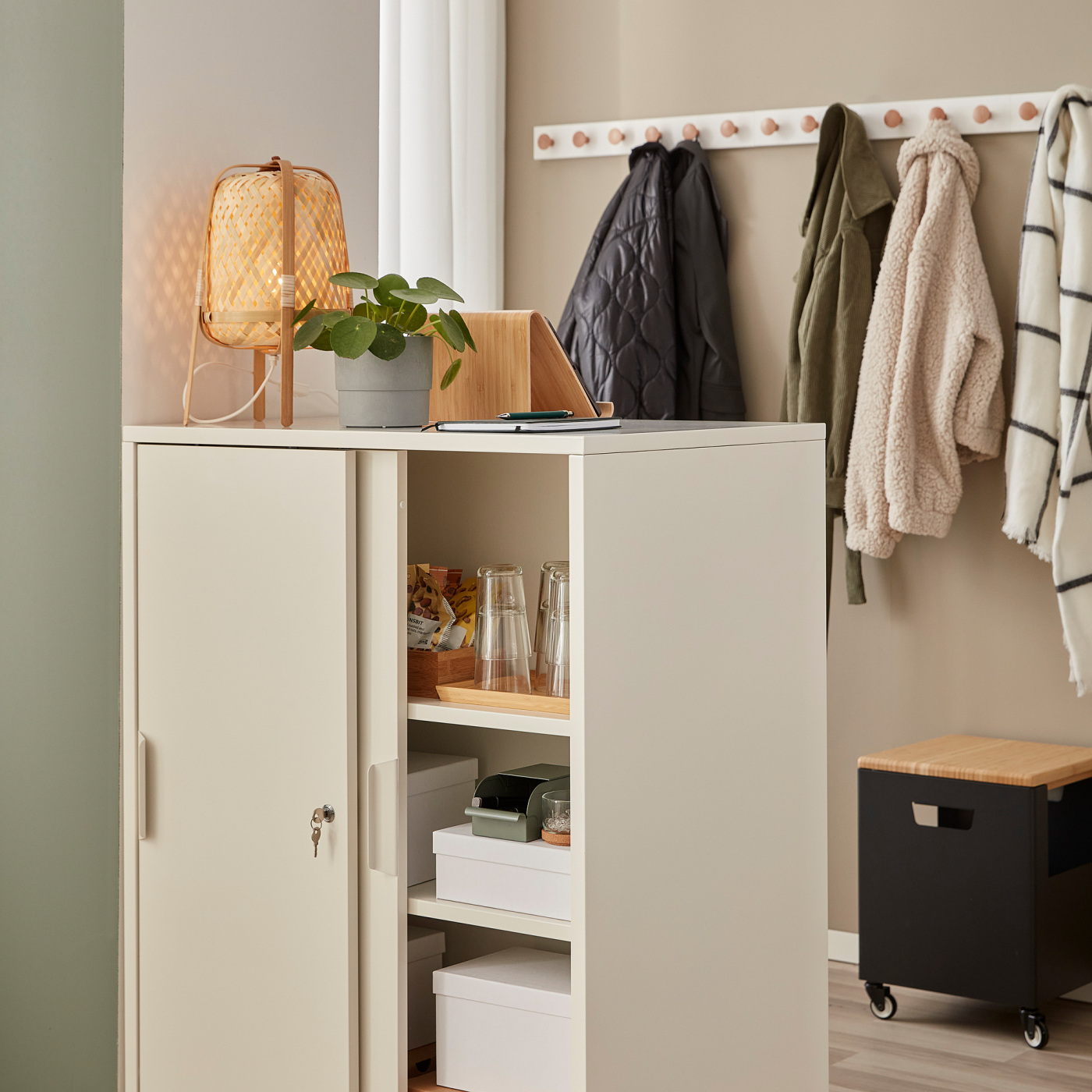 TROTTEN cabinet with sliding doors white - IKEA
