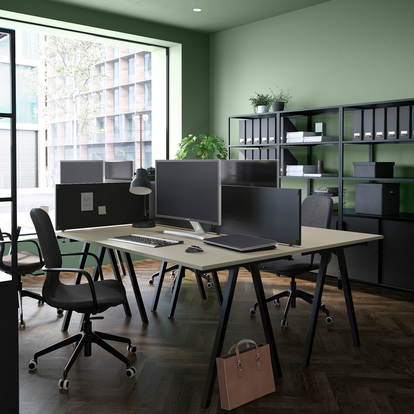 TROTTEN desk beige/anthracite - IKEA