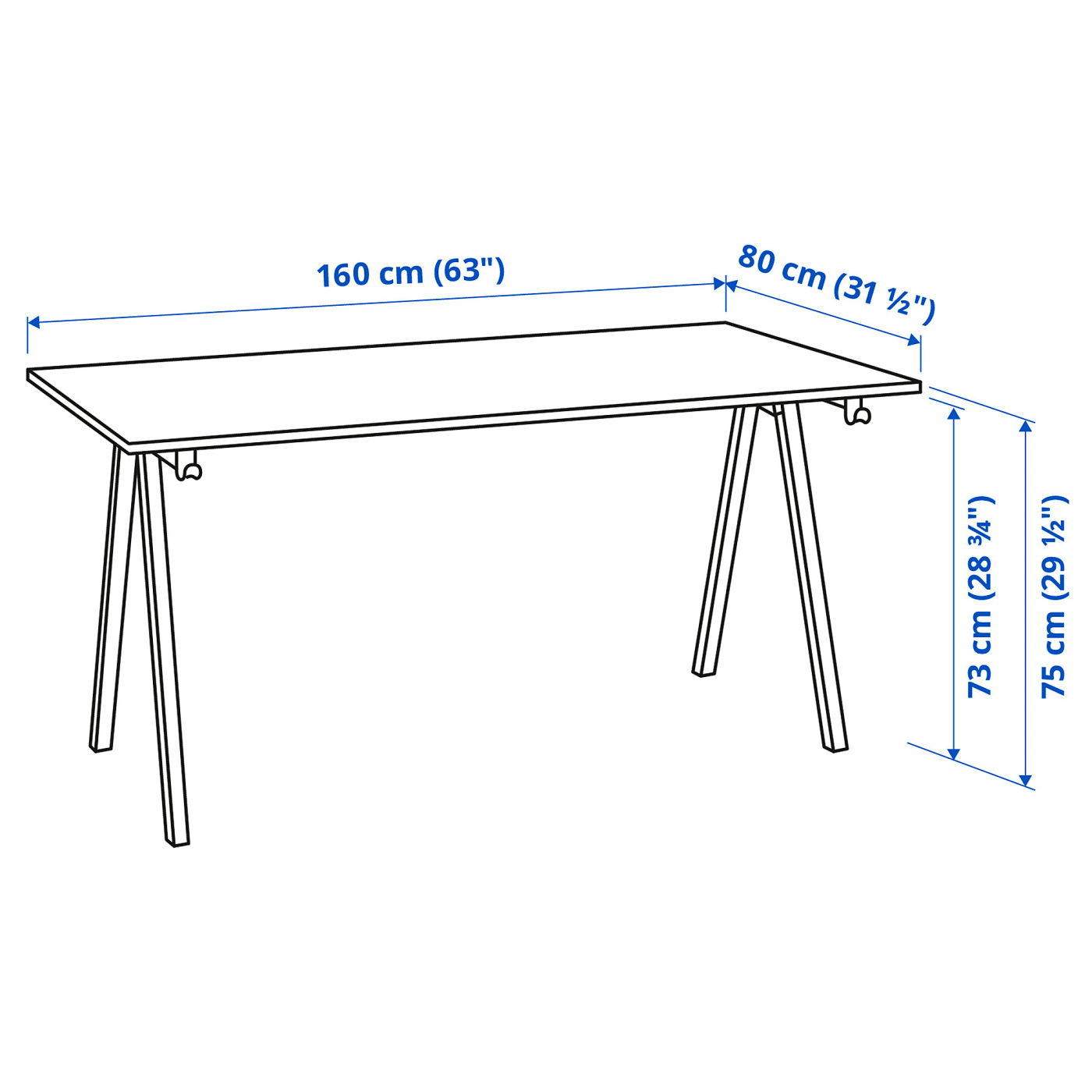 TROTTEN desk beige/anthracite - IKEA