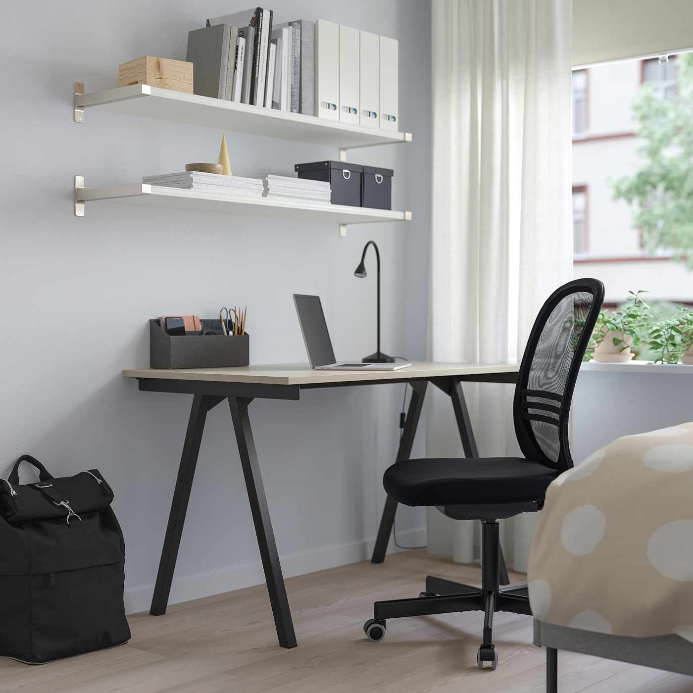 TROTTEN desk beige/anthracite - IKEA