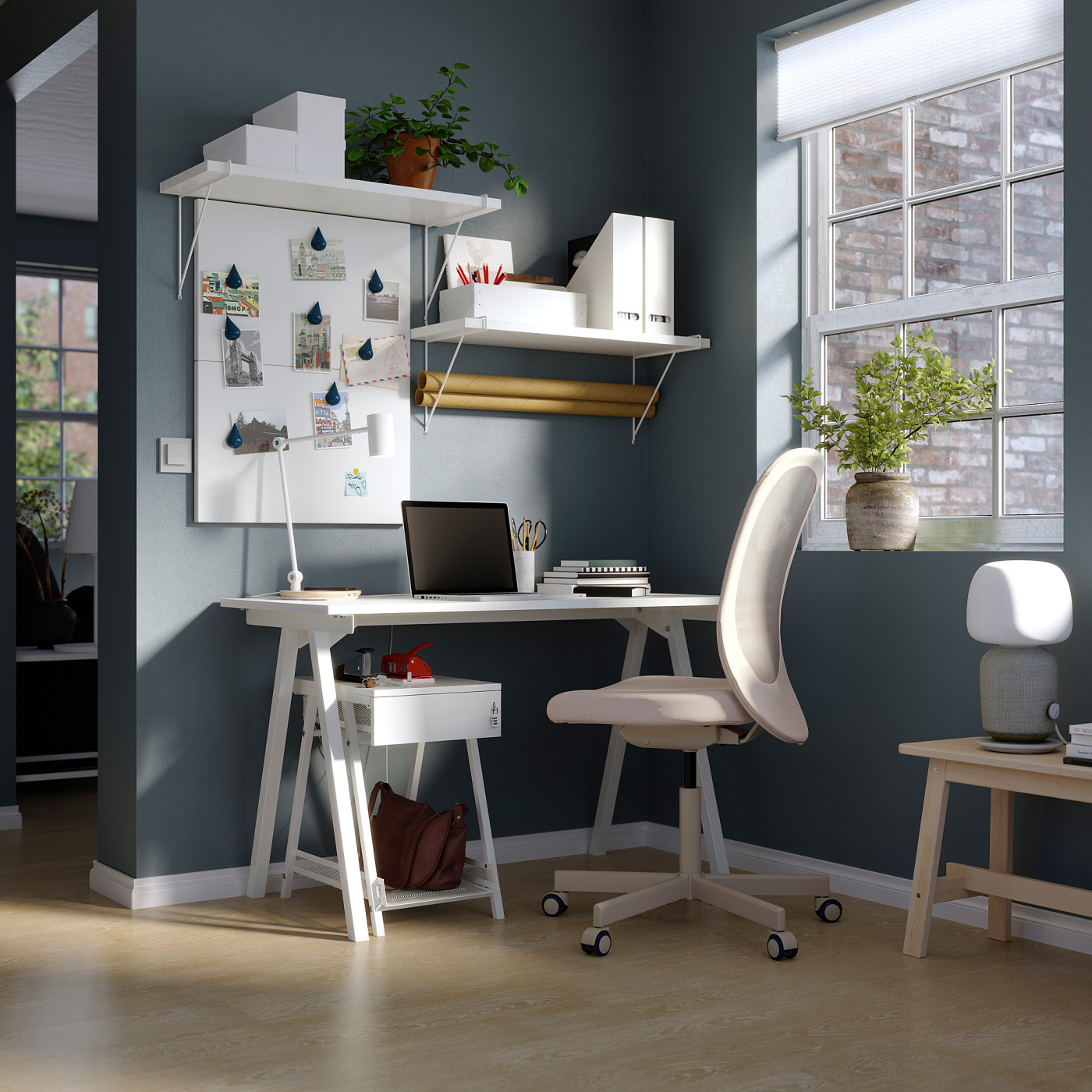 TROTTEN desk beige/white - IKEA