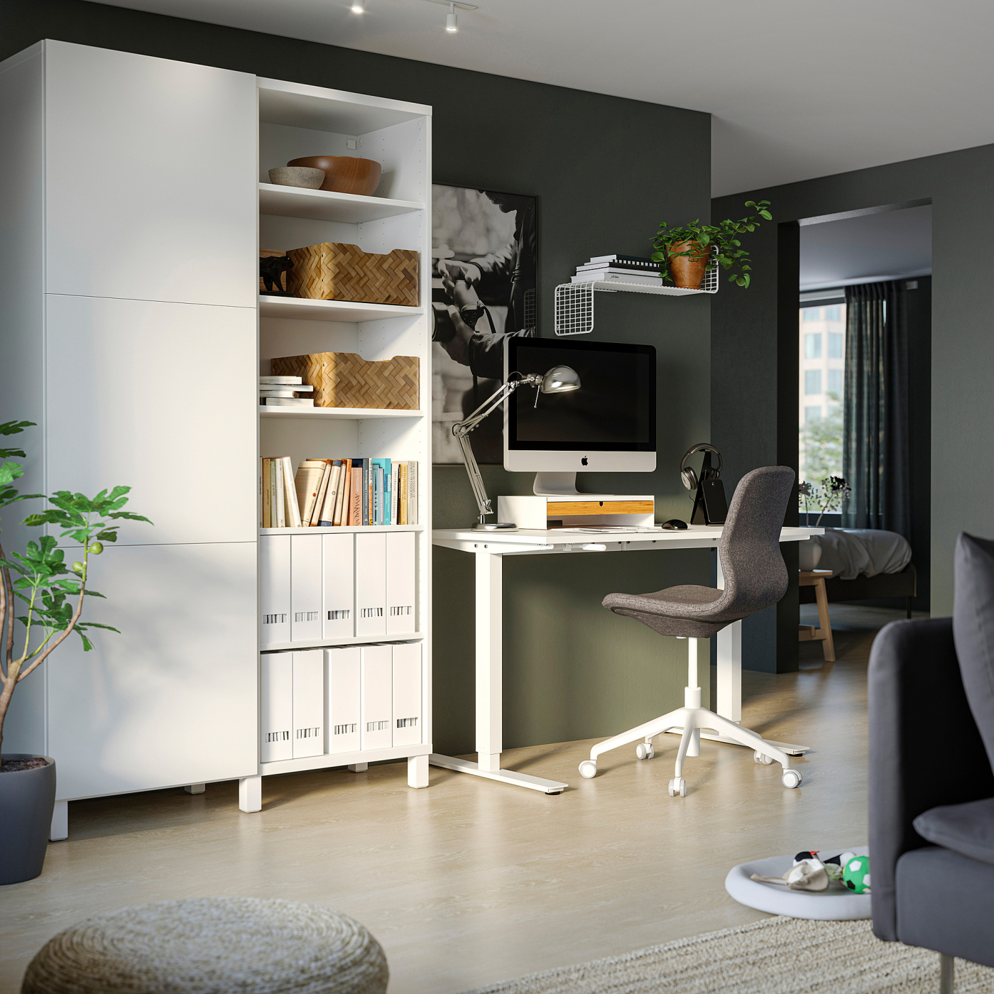 TROTTEN desk sit/stand white - IKEA