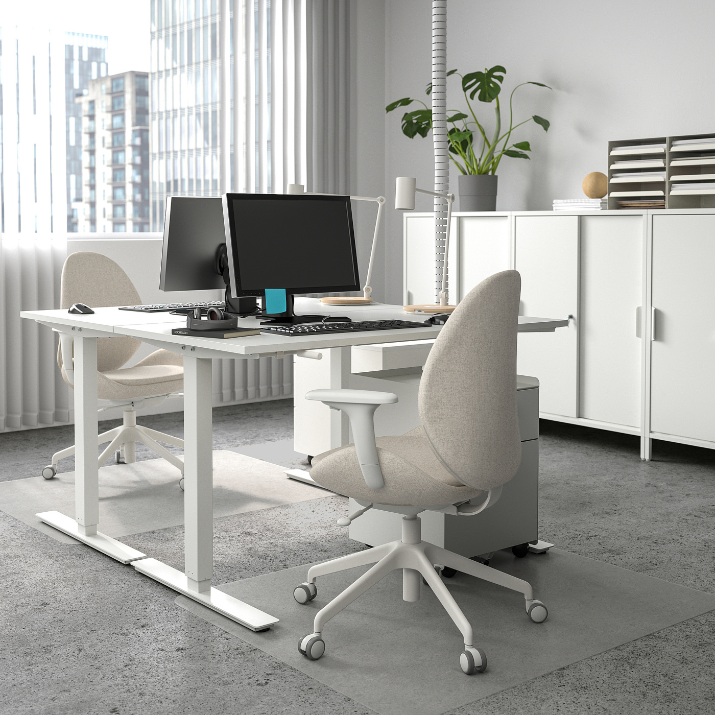 TROTTEN desk sit/stand white - IKEA
