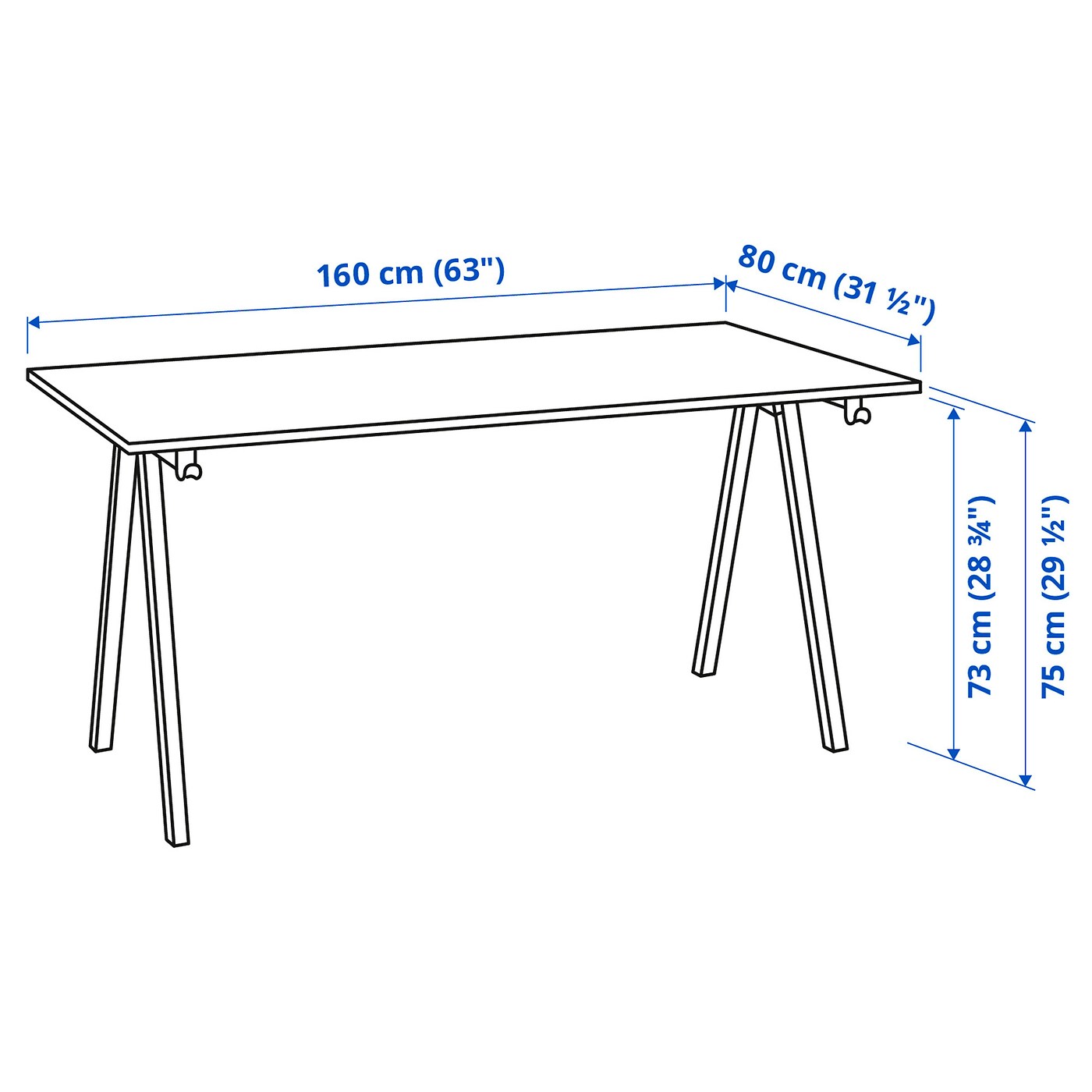 TROTTEN desk white | IKEA Eesti