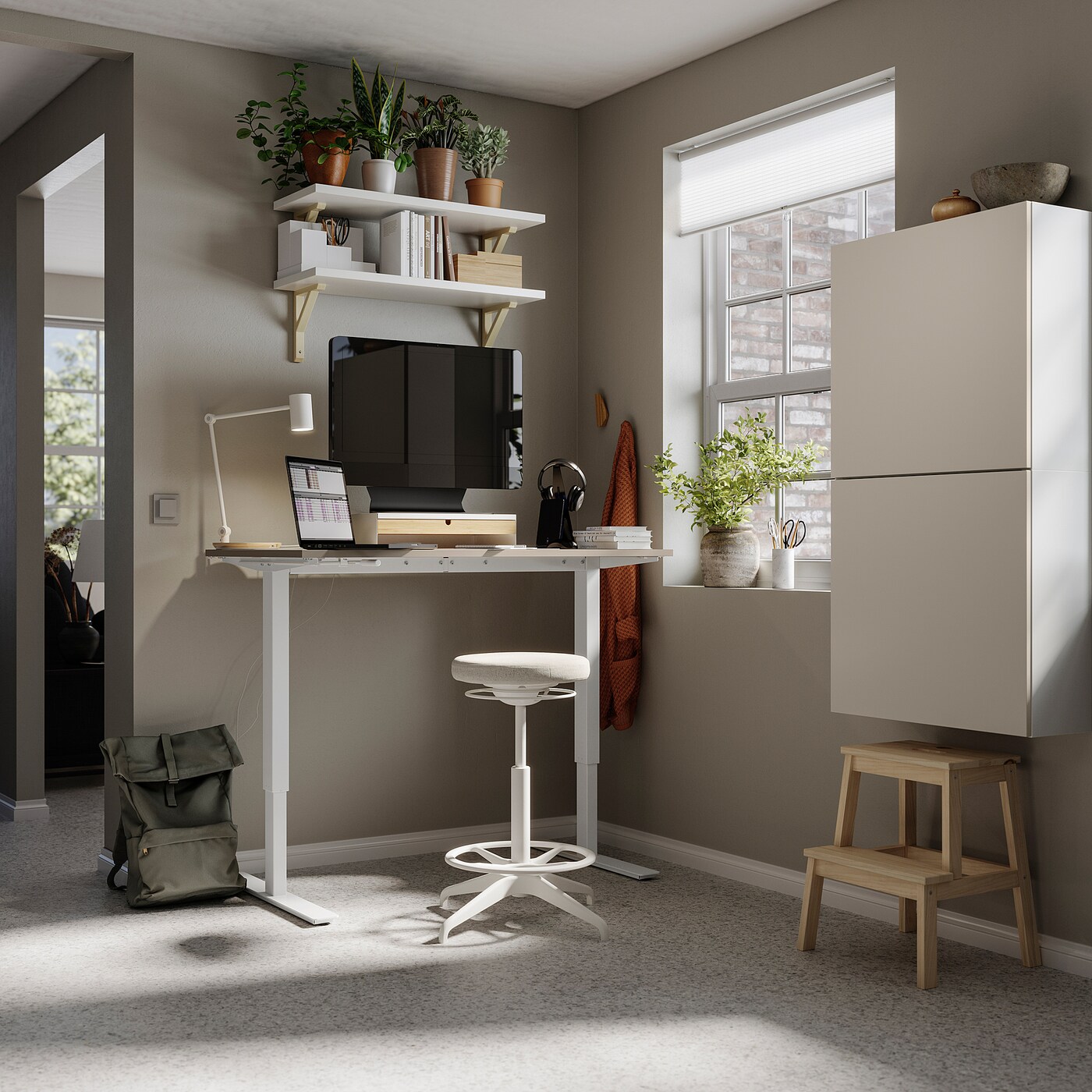 TROTTEN underframe sit/stand f table top white - IKEA