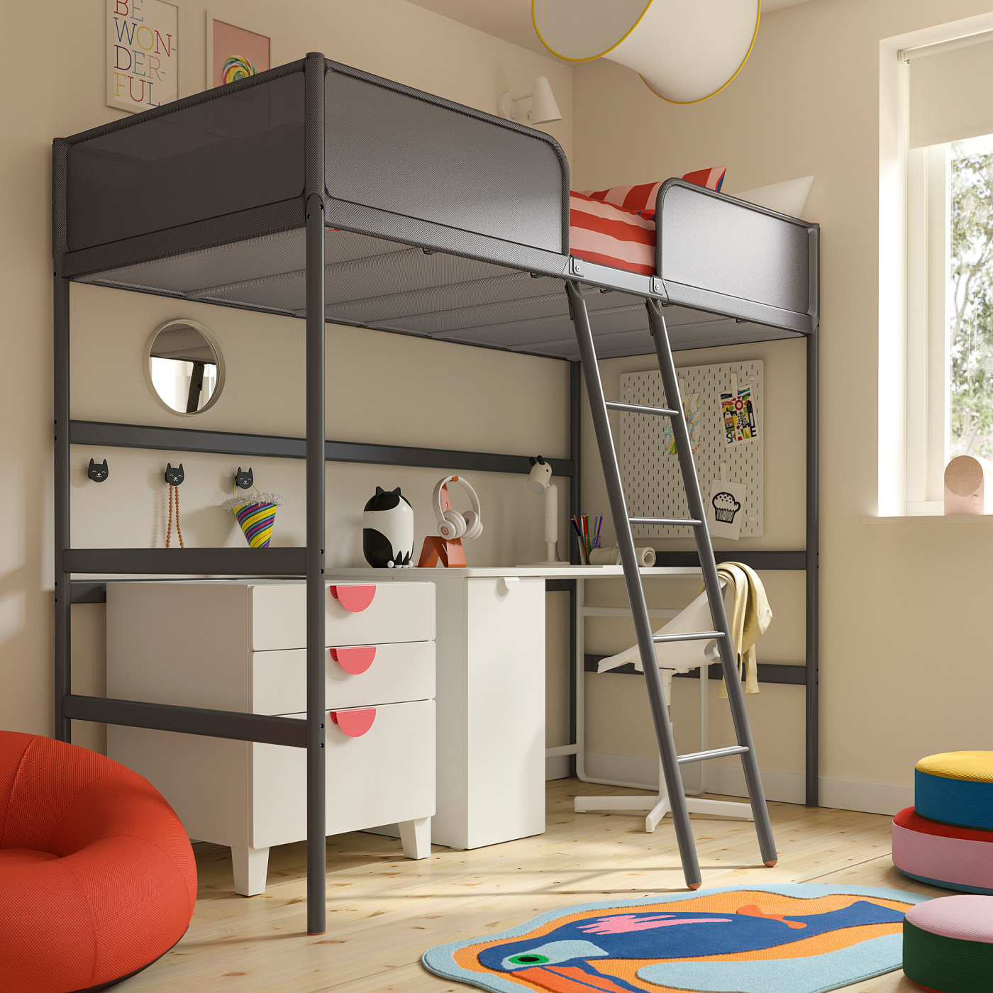 TUFFING loft bed frame dark grey - IKEA