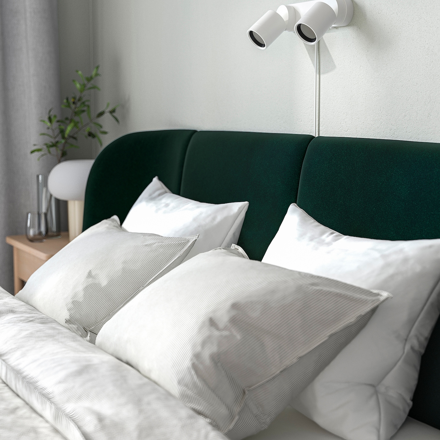 TUFJORD upholstered bed frame Djuparp dark green - IKEA