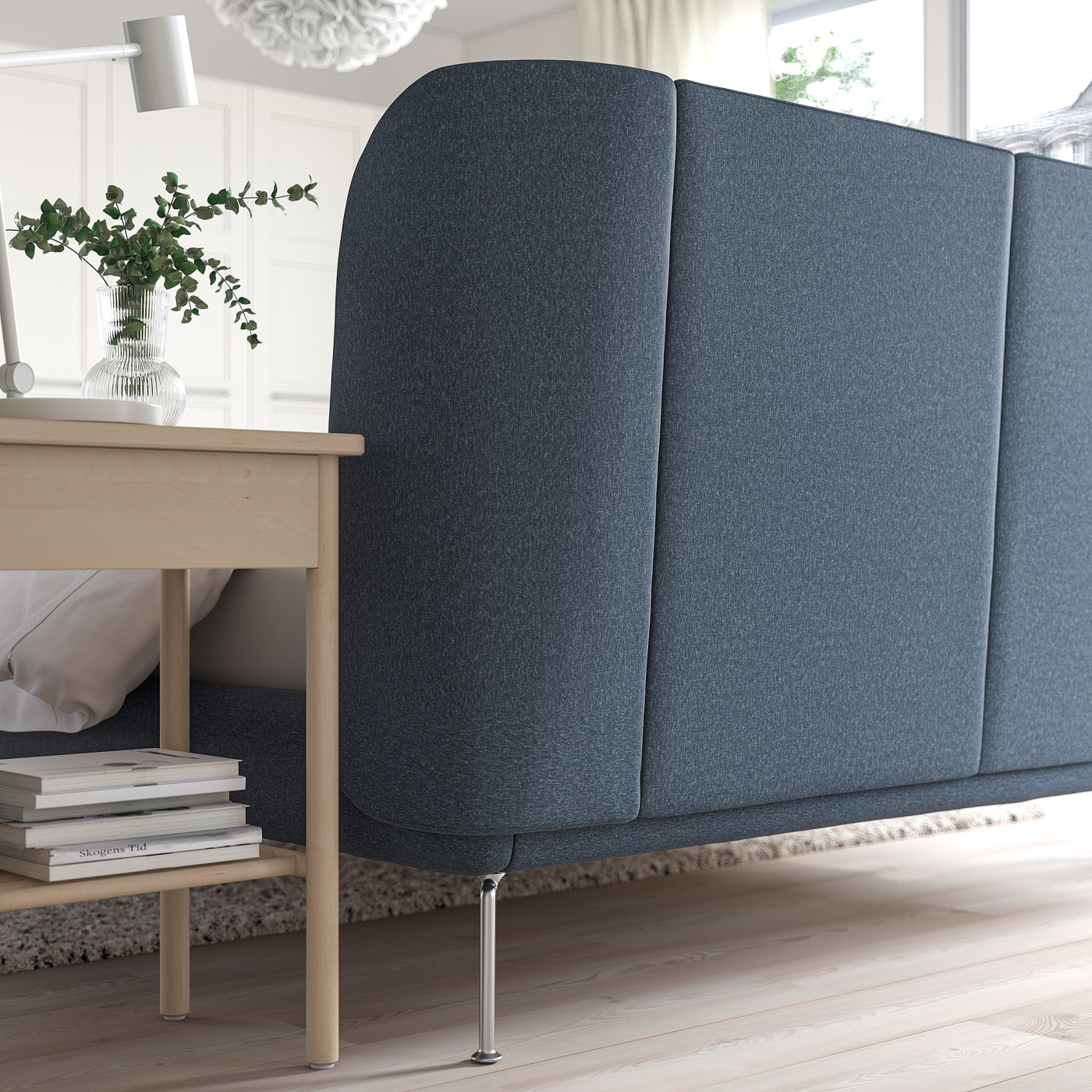TUFJORD upholstered bed frame Gunnared blue - IKEA
