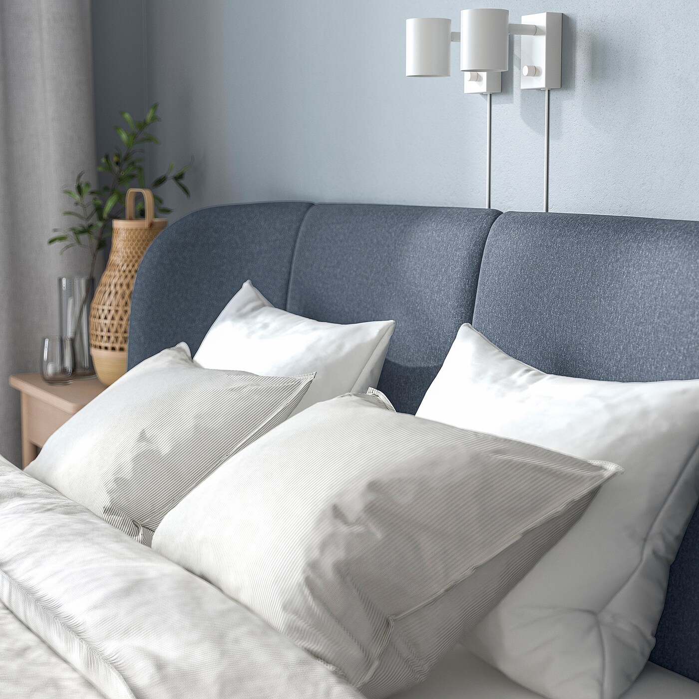 TUFJORD upholstered storage bed Gunnared blue - IKEA