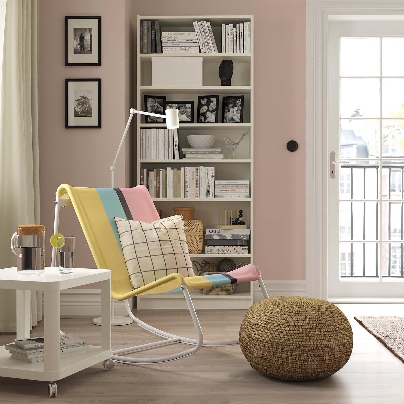 【引取り限定】IKEA TUMHOLMEN ロッキングチェア　パラソル　セット TUMHOLMEN rocking-chair, in/outdoor white/multicolour - IKEA