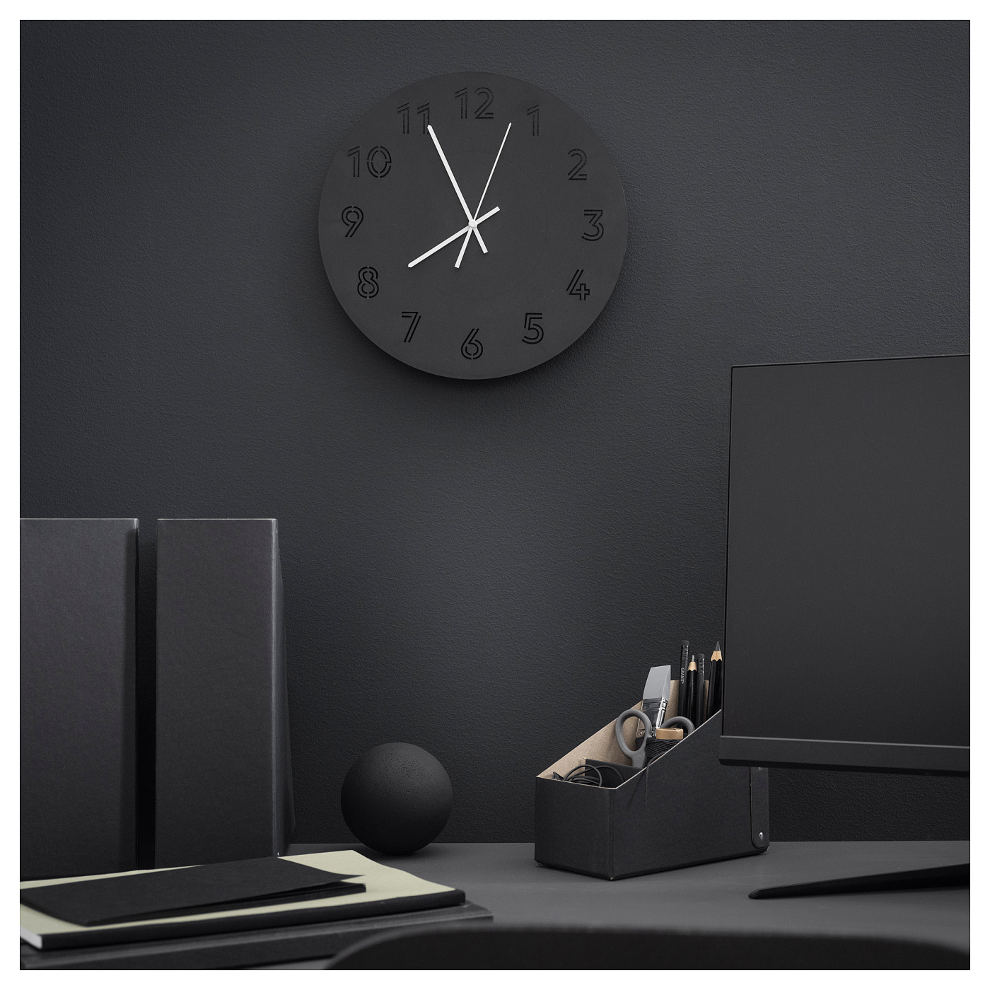 TUNNIS wall clock black - IKEA
