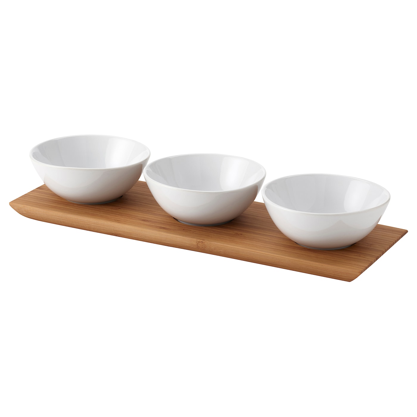 TYNGDLÖS tray with 3 bowls bamboo/white - IKEA