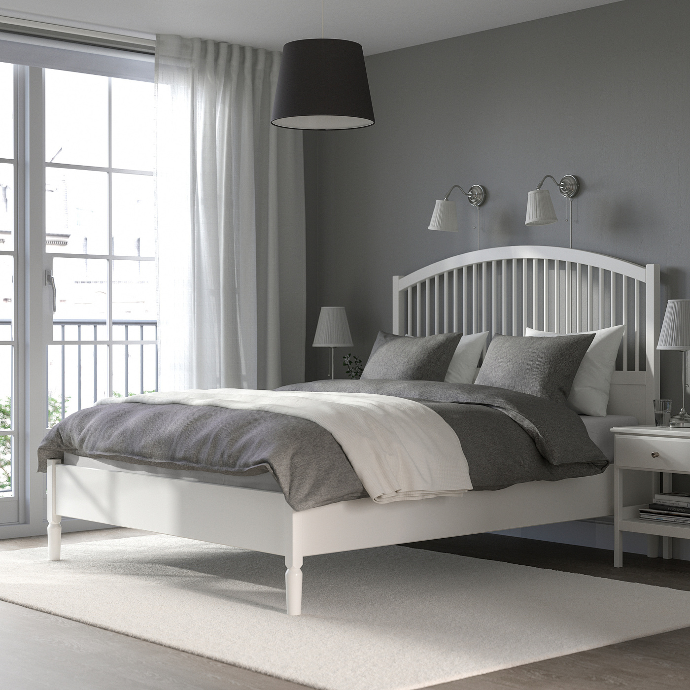 IKEA ティッセダール セミダブル ベッドフレーム 白 TYSSEDAL bed frame white/Luröy - IKEA