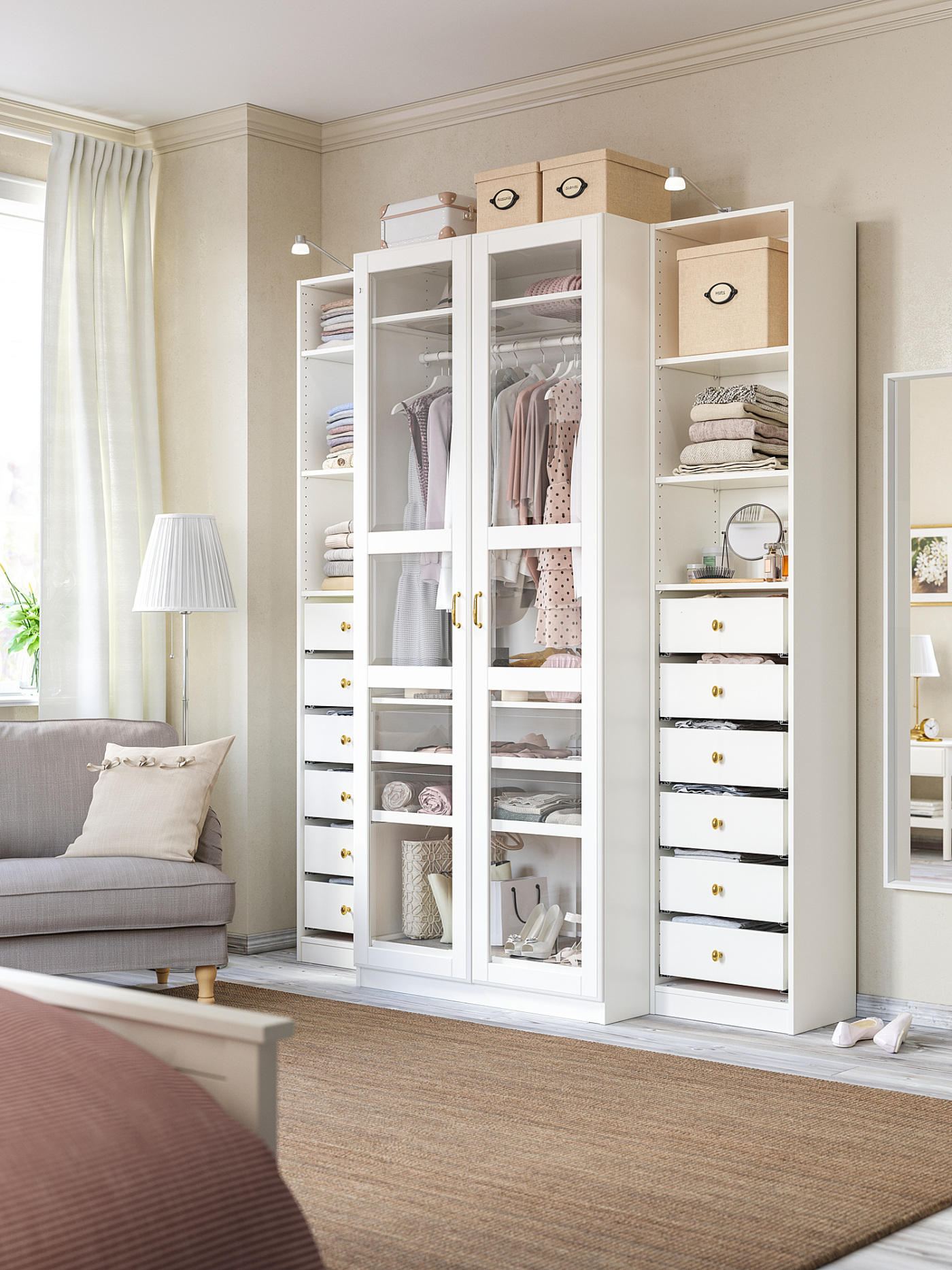 TYSSEDAL door with hinges white/glass - IKEA
