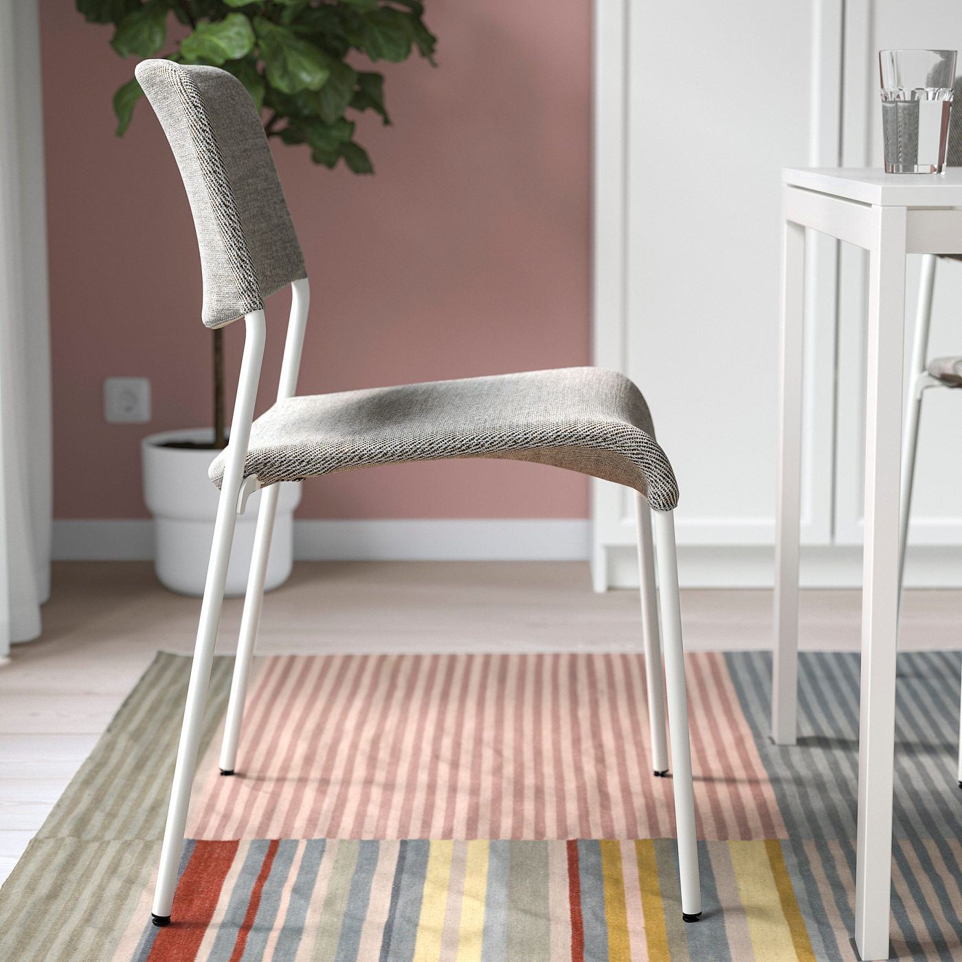 UDMUND chair white/Viarp beige/brown - IKEA