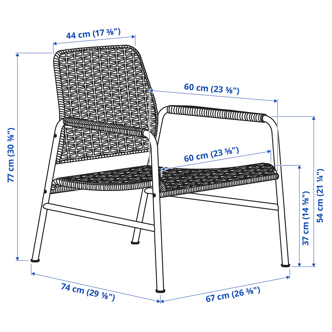 ULRIKSBERG armchair rattan/anthracite - IKEA