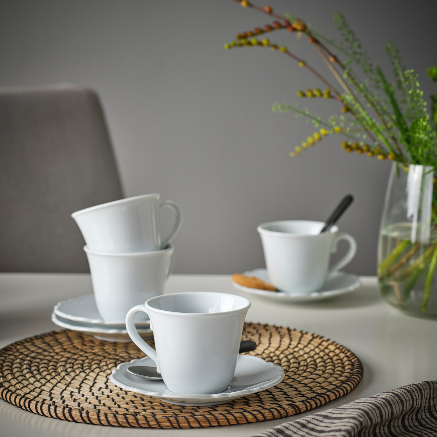 UPPLAGA cup with saucer white - IKEA