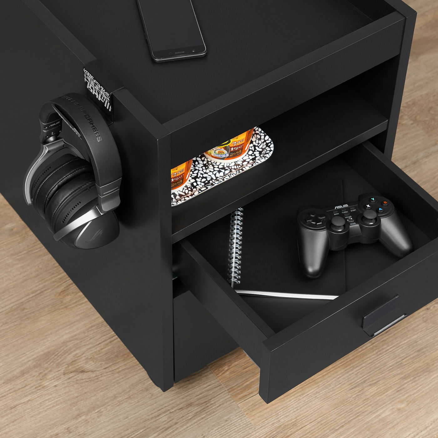 UPPSPEL / GRUPPSPEL desk, chair and drawer unit black/grey - IKEA