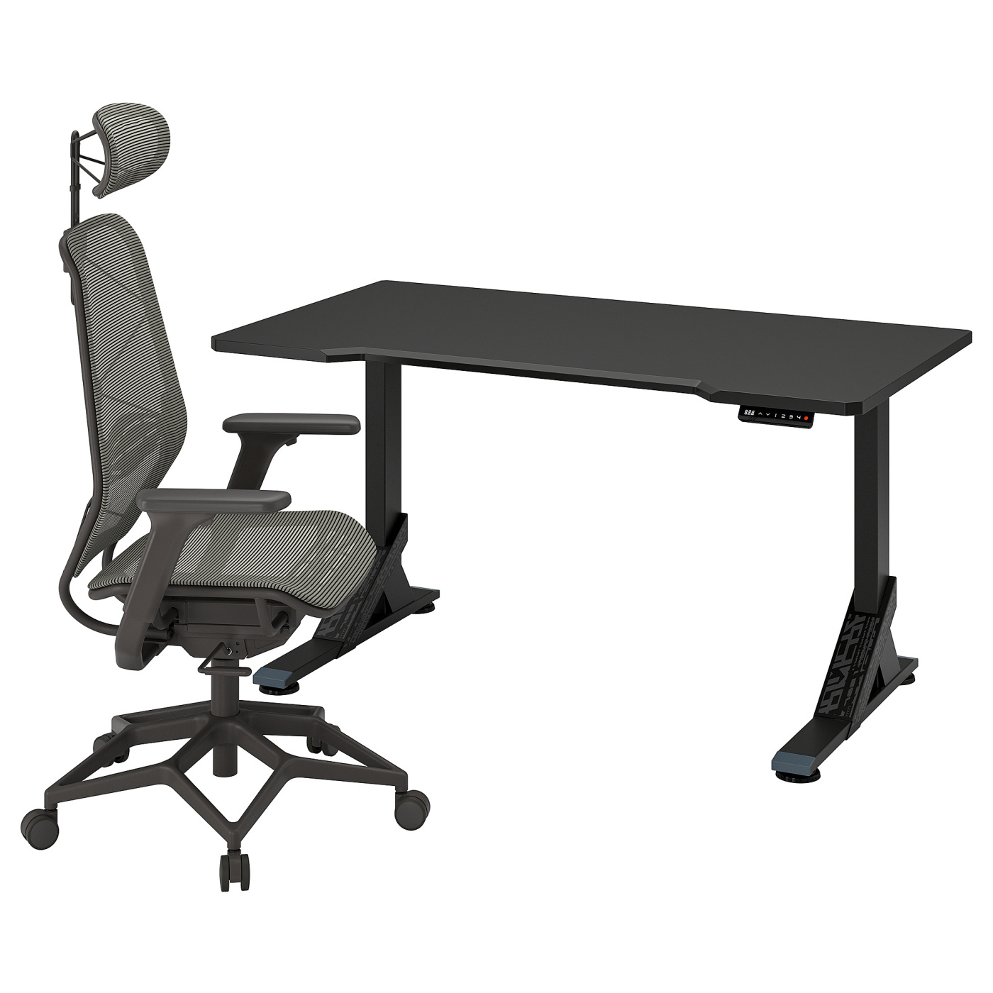 IKEA UPPSPEL パソコンデスク 120cm UPPSPEL / STYRSPEL gaming desk and chair black/grey - IKEA