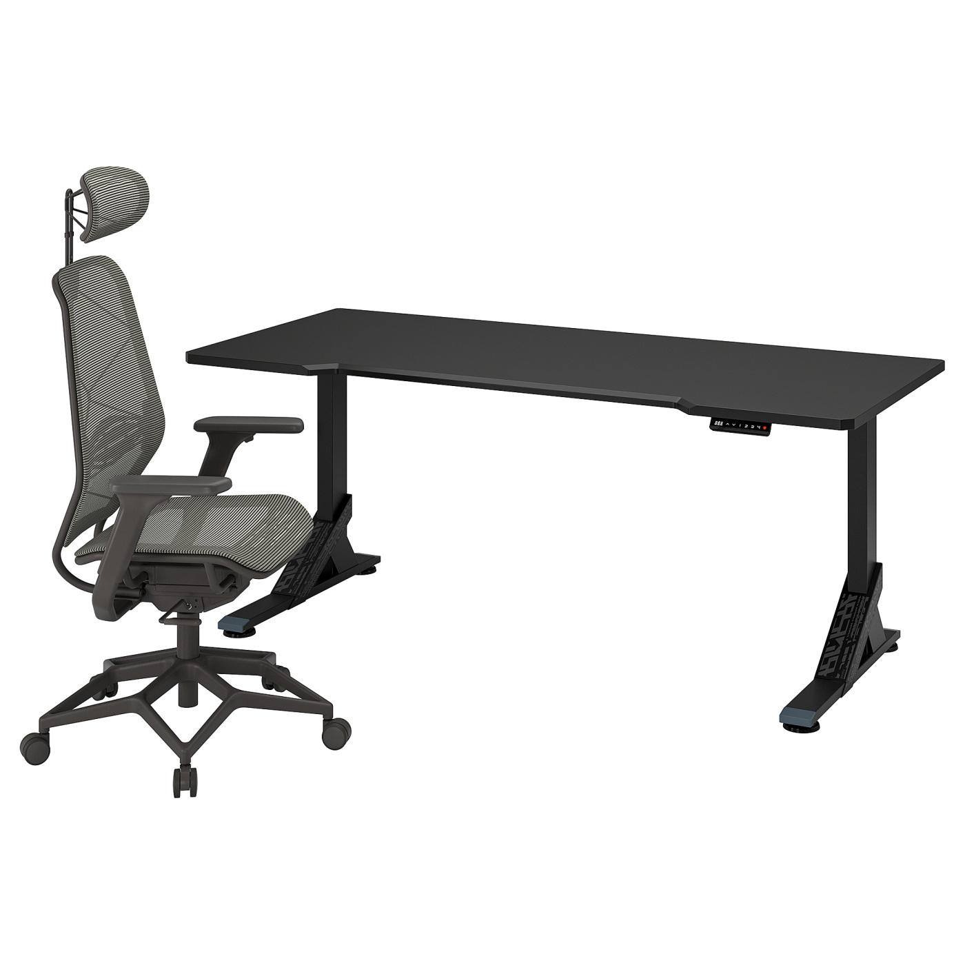 UPPSPEL / STYRSPEL gaming desk and chair black/grey - IKEA