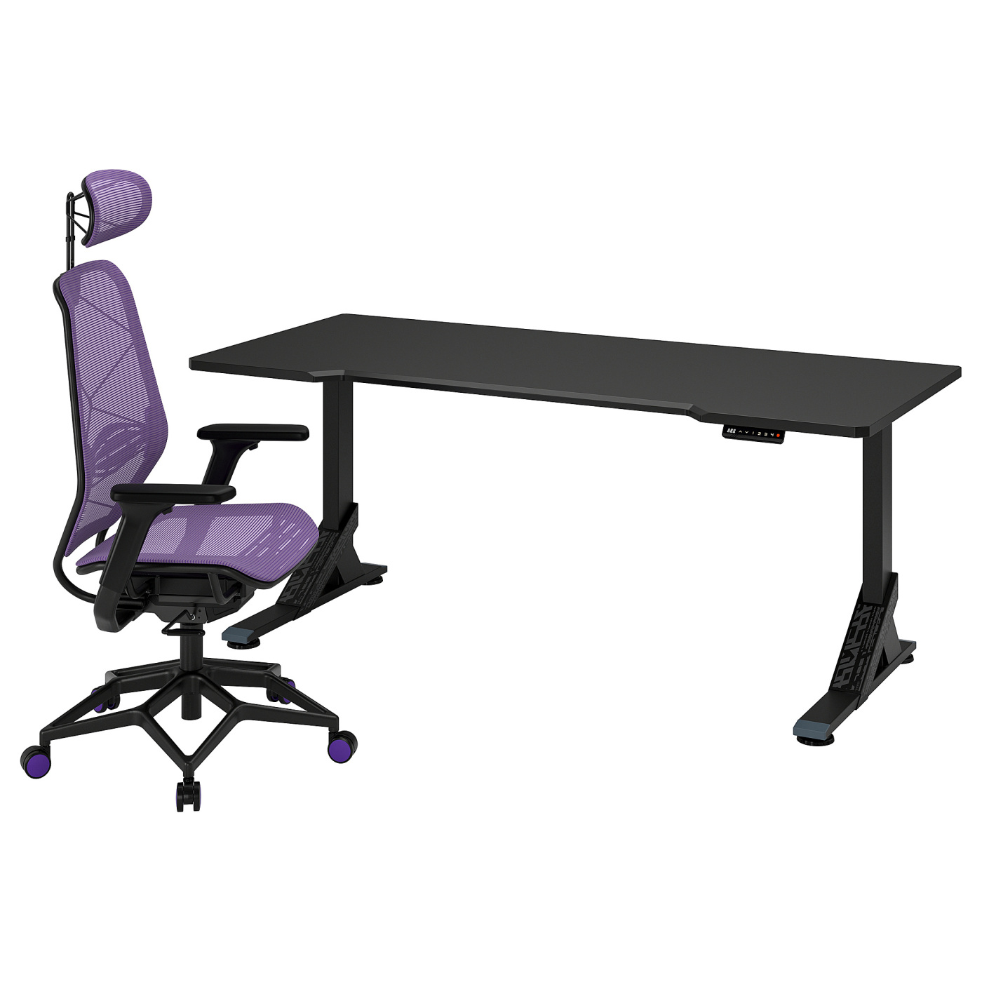 UPPSPEL / STYRSPEL gaming desk and chair black/purple - IKEA