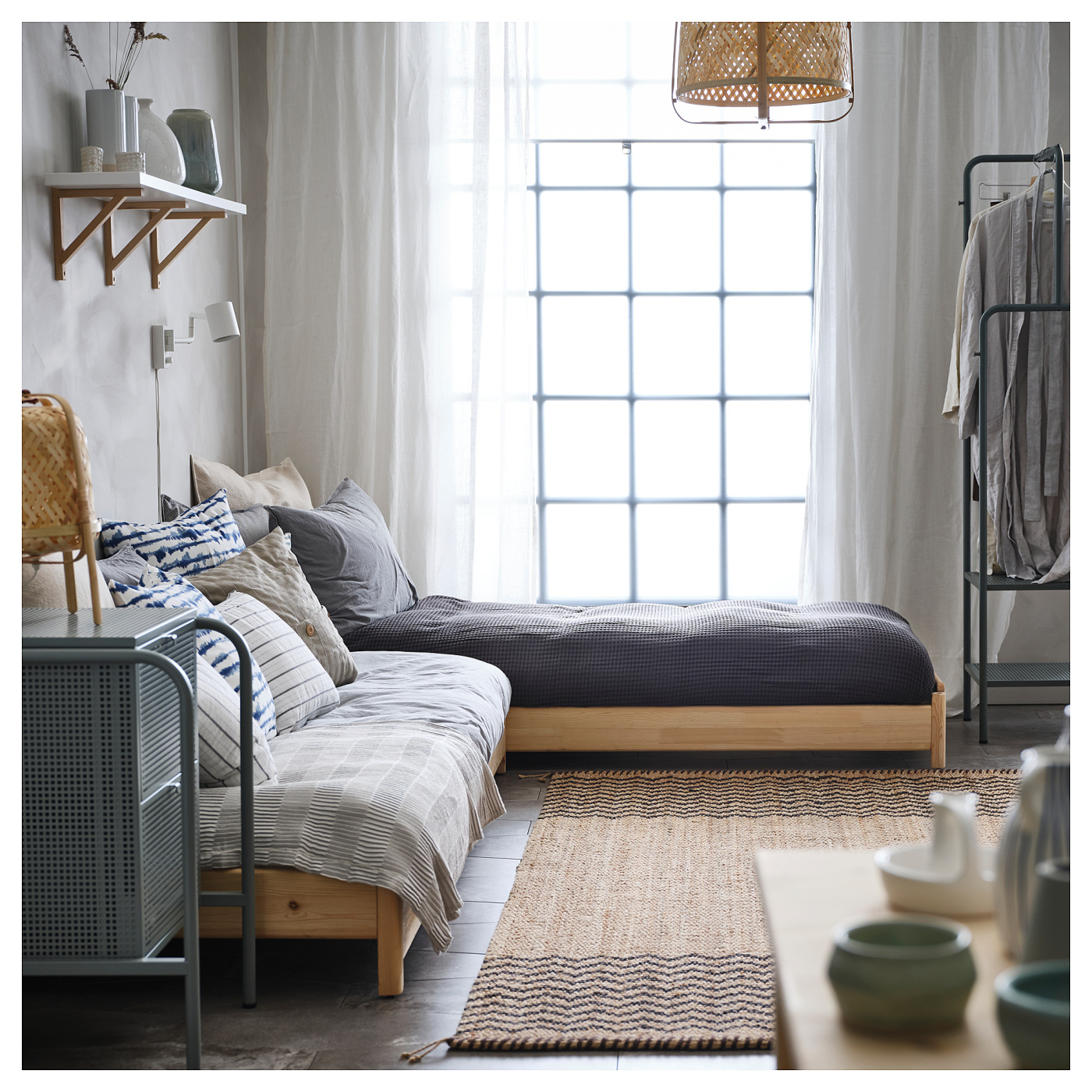 UTÅKER stackable bed with 2 mattresses pine/Ånnfjället super firm UTÅKER stackable bed with 2 mattresses pine/Ånnfjället super firm