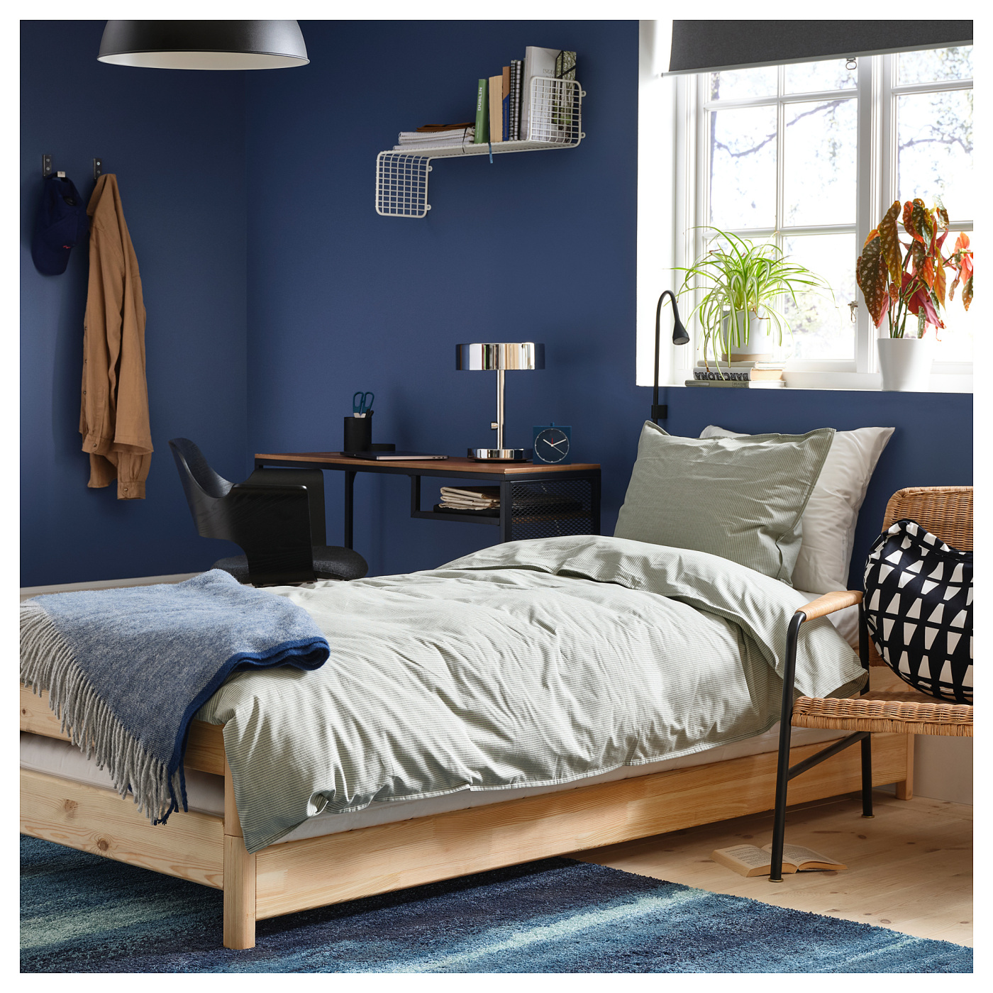 UTÅKER stackable bed with 2 mattresses pine/Ånnfjället super firm