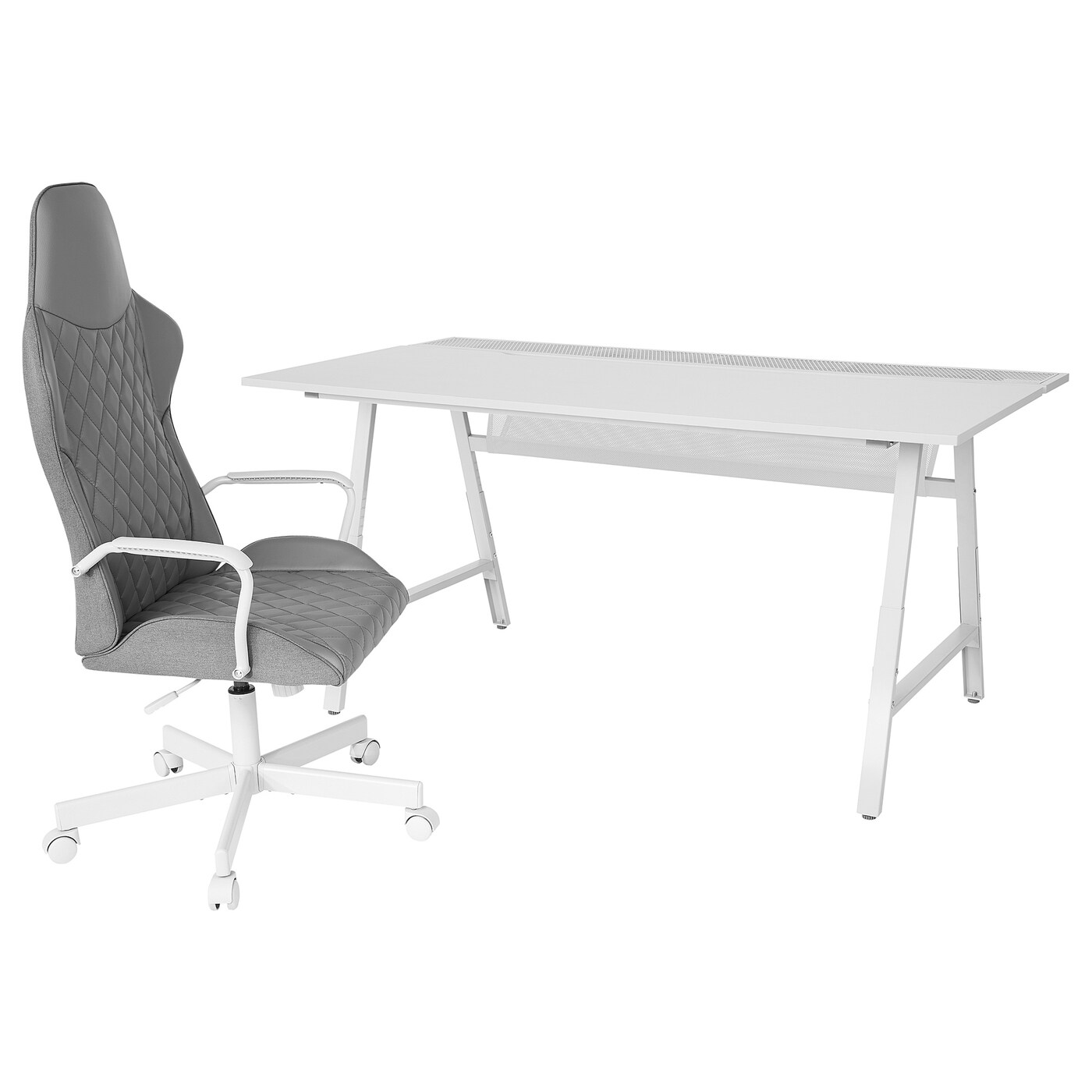 【即お渡し可】IKEA VEBJORN (ヴェビョン) UTESPELARE UTESPELARE gaming desk and chair grey/light grey - IKEA